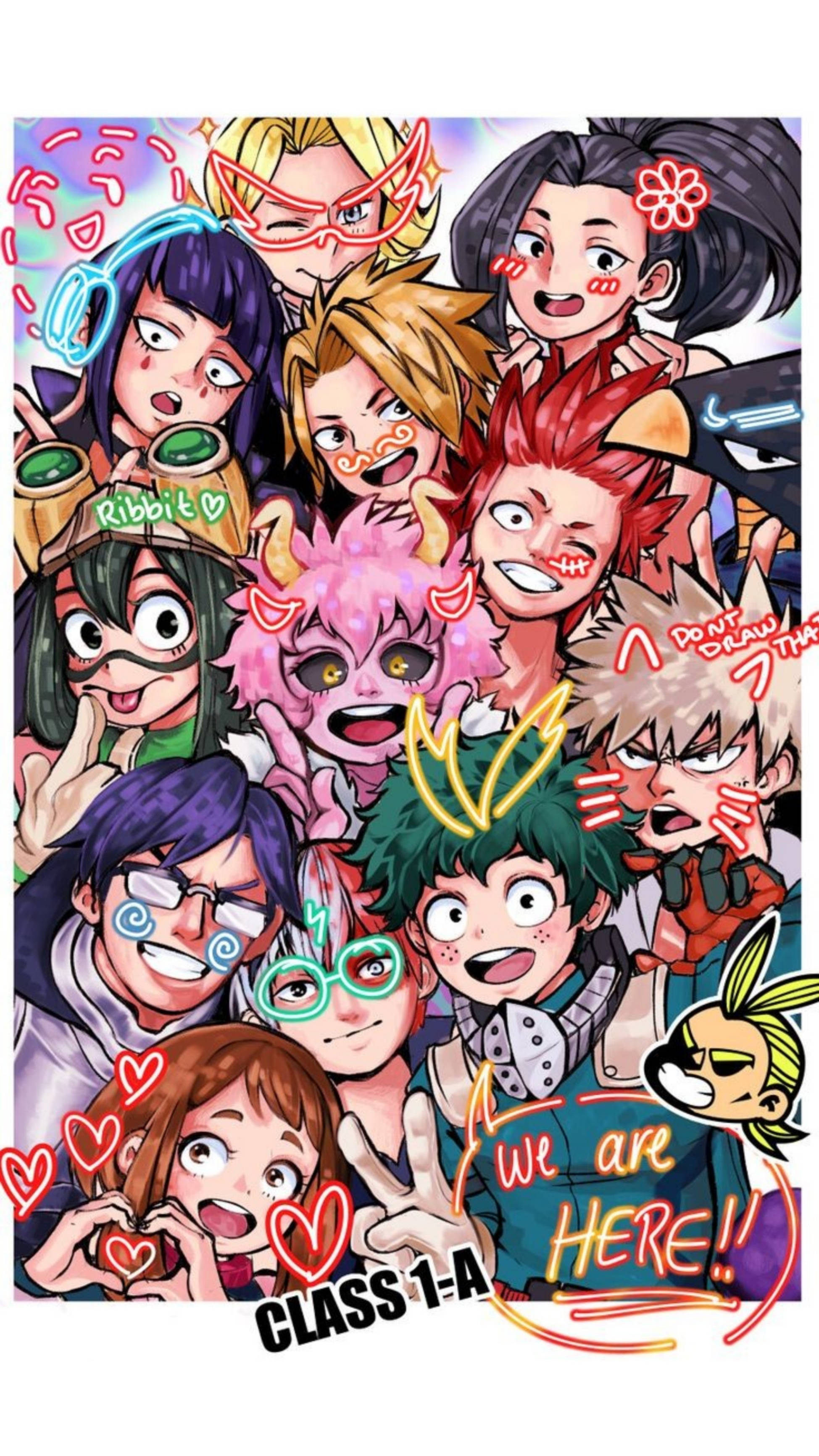 Групповое фото класса 1-A из My Hero Academia для iPhone Обои