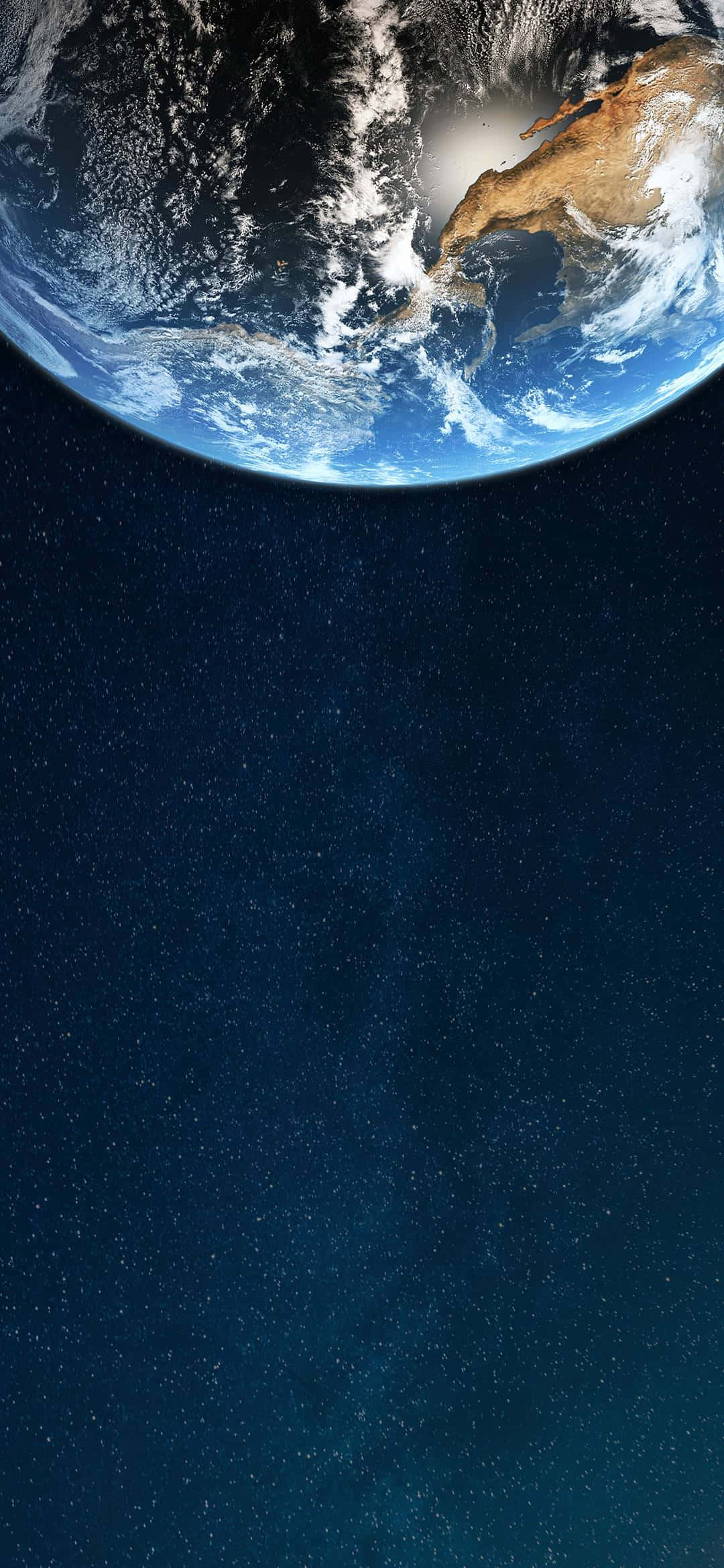 1080x2340 4K Половина Земли на космическом фоне Обои