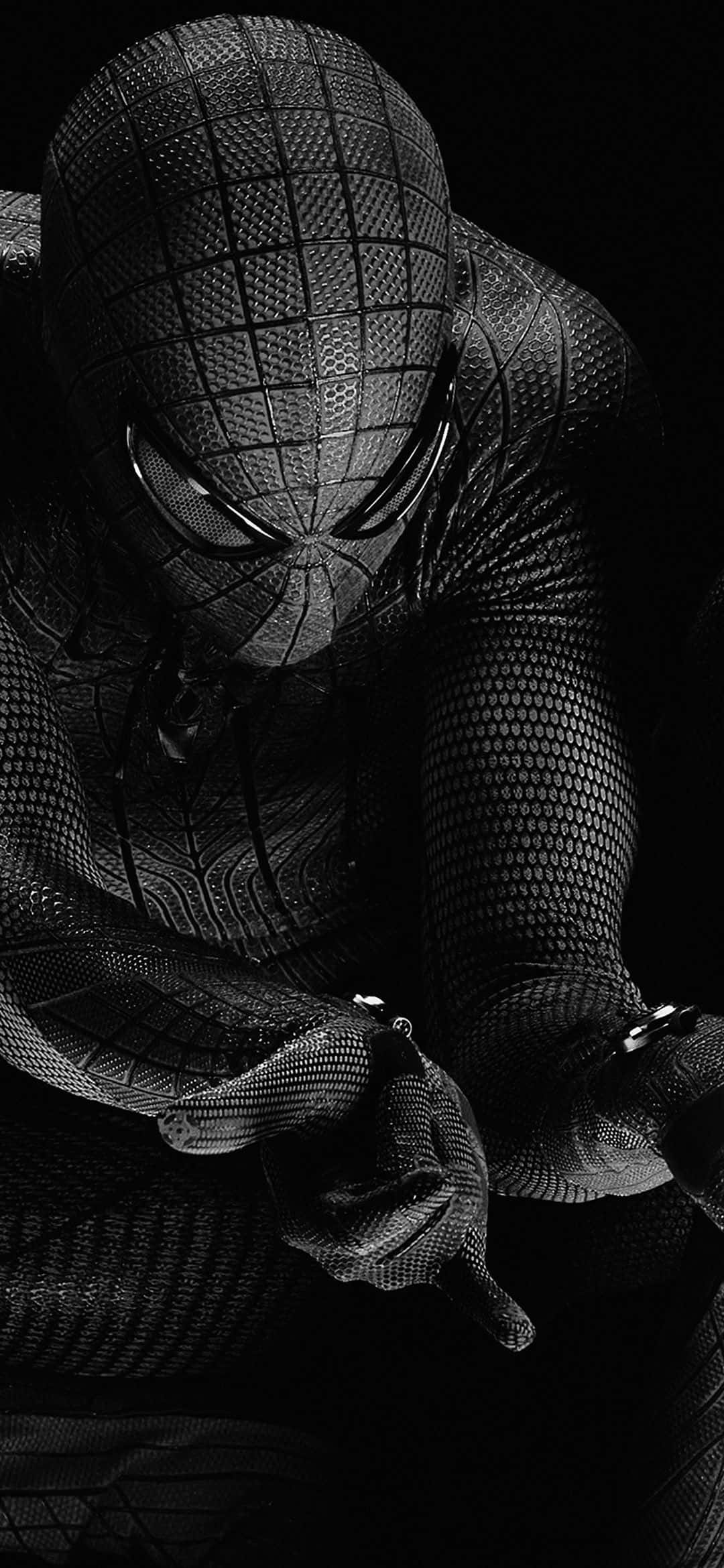 1080x2340 4K The Amazing Spider-Man в чёрном костюме Обои