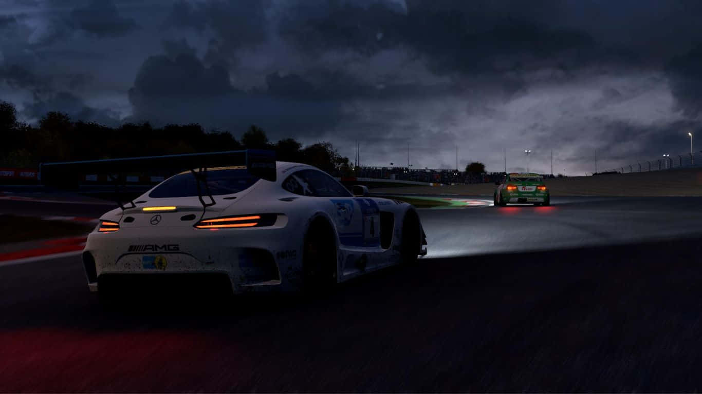1366x768 Project Cars 2 Ночная гонка Обои