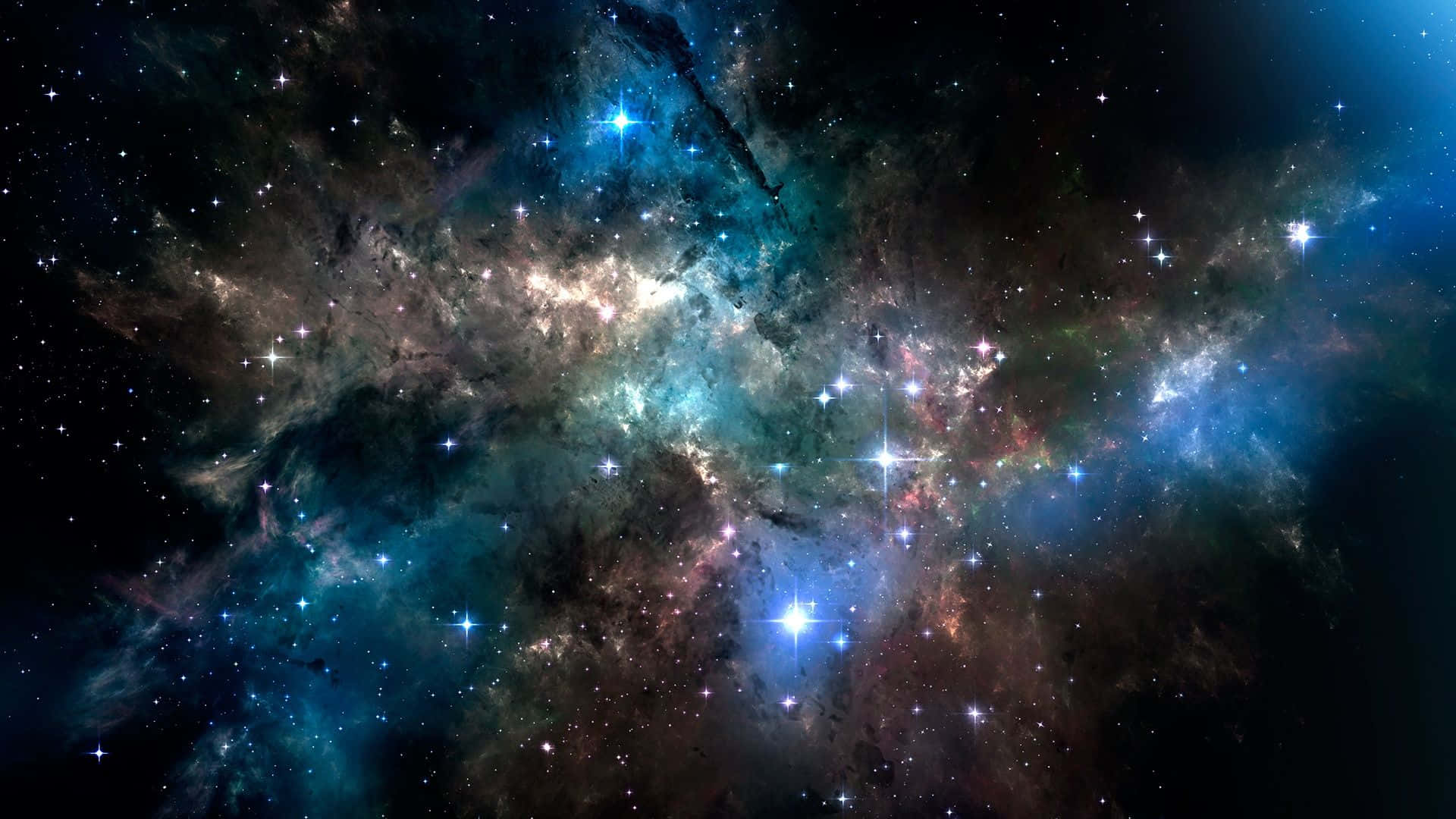 1920x1080 Туманность и светящиеся звезды Обои