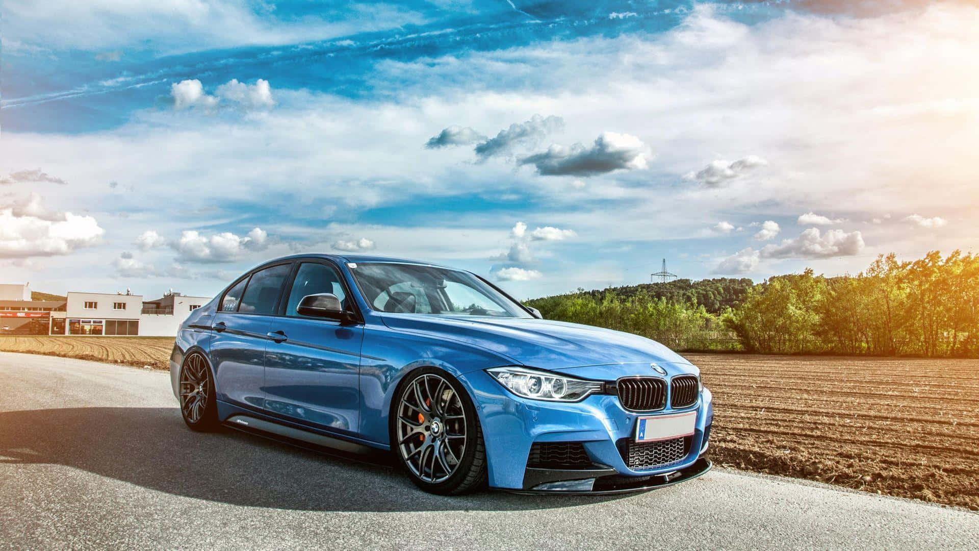 1920x1080 BMW Синий Блестящий F30 Обои