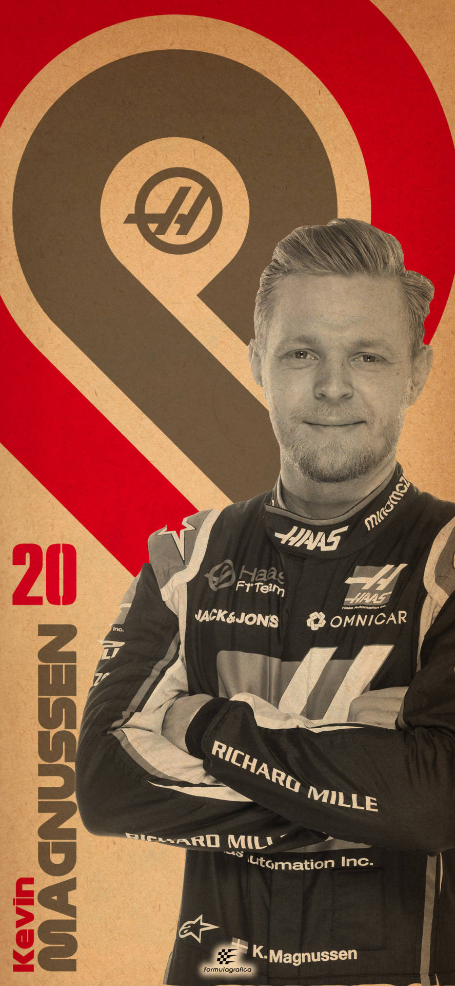 Кевин Магнуссен 20 Haas редактирование Обои