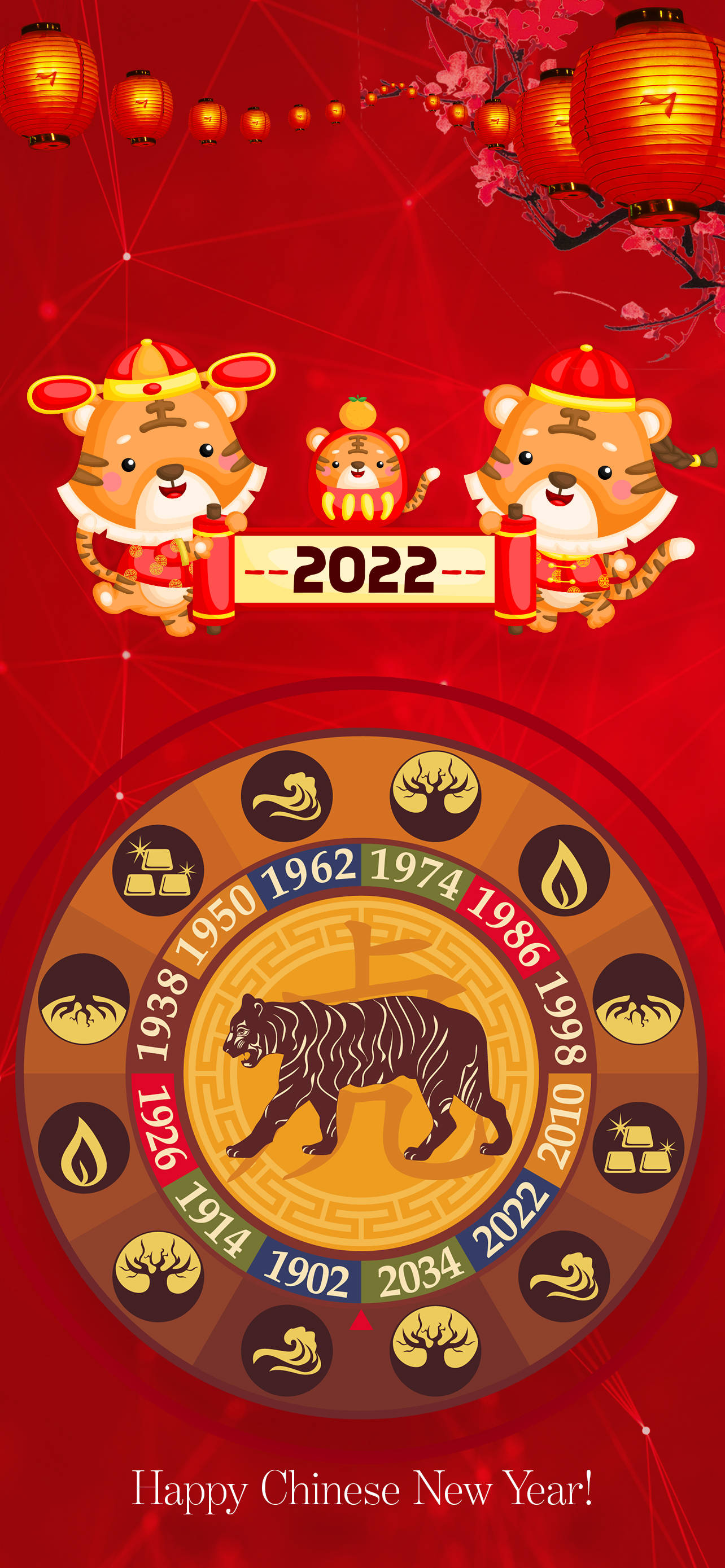 Искусство Китайского Нового года 2022 Обои