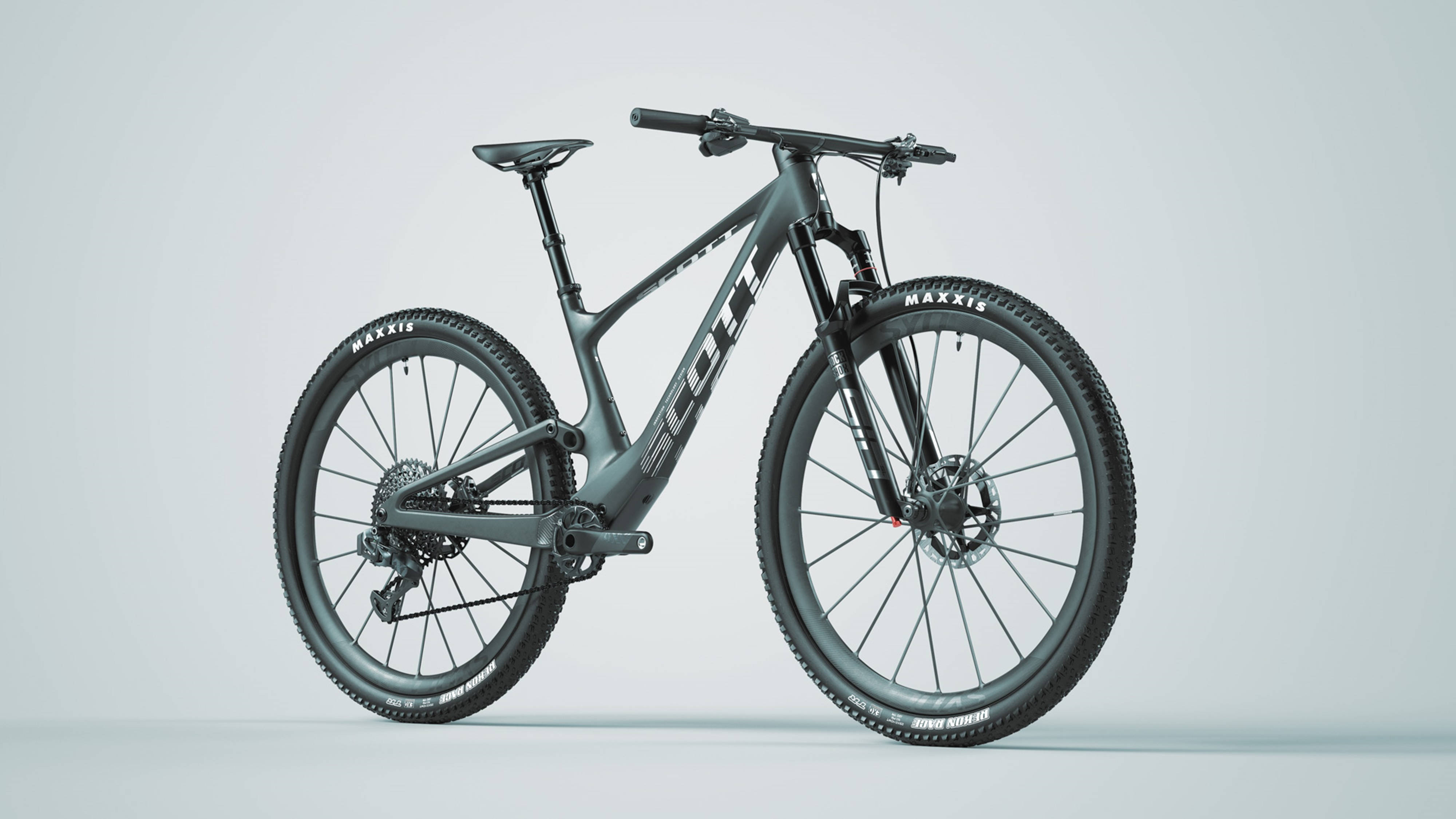2022 Scott Maxxis Spark Black 4K горный велосипед Обои