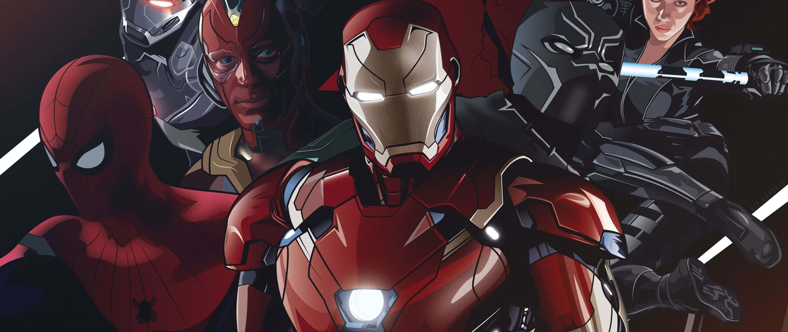 2560 X 1080 Marvel Анимация Обои