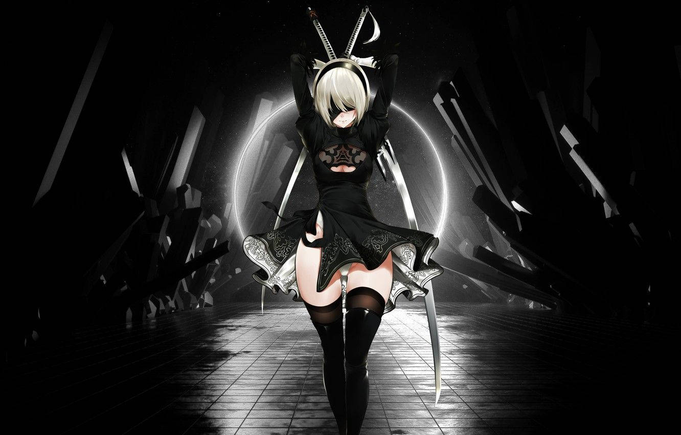 2B Черное Аниме Обои