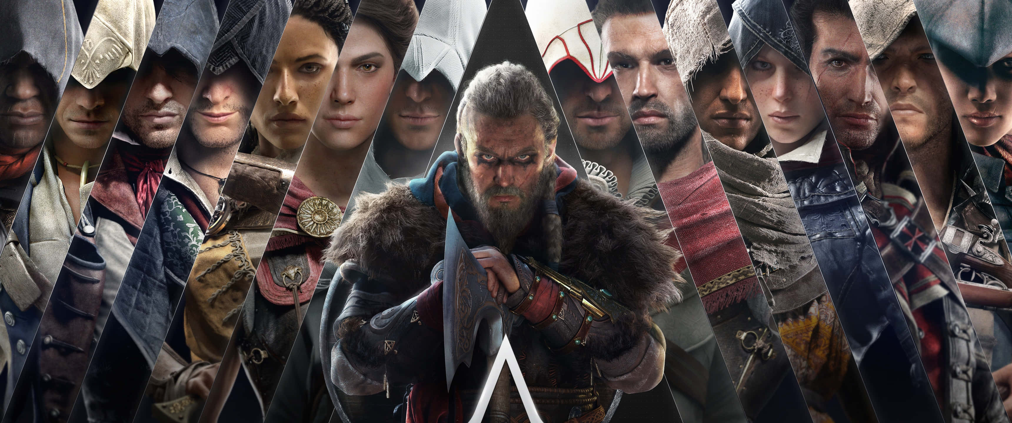 3440x1440p Assassin's Creed Odyssey фон главные ассасины серии Обои