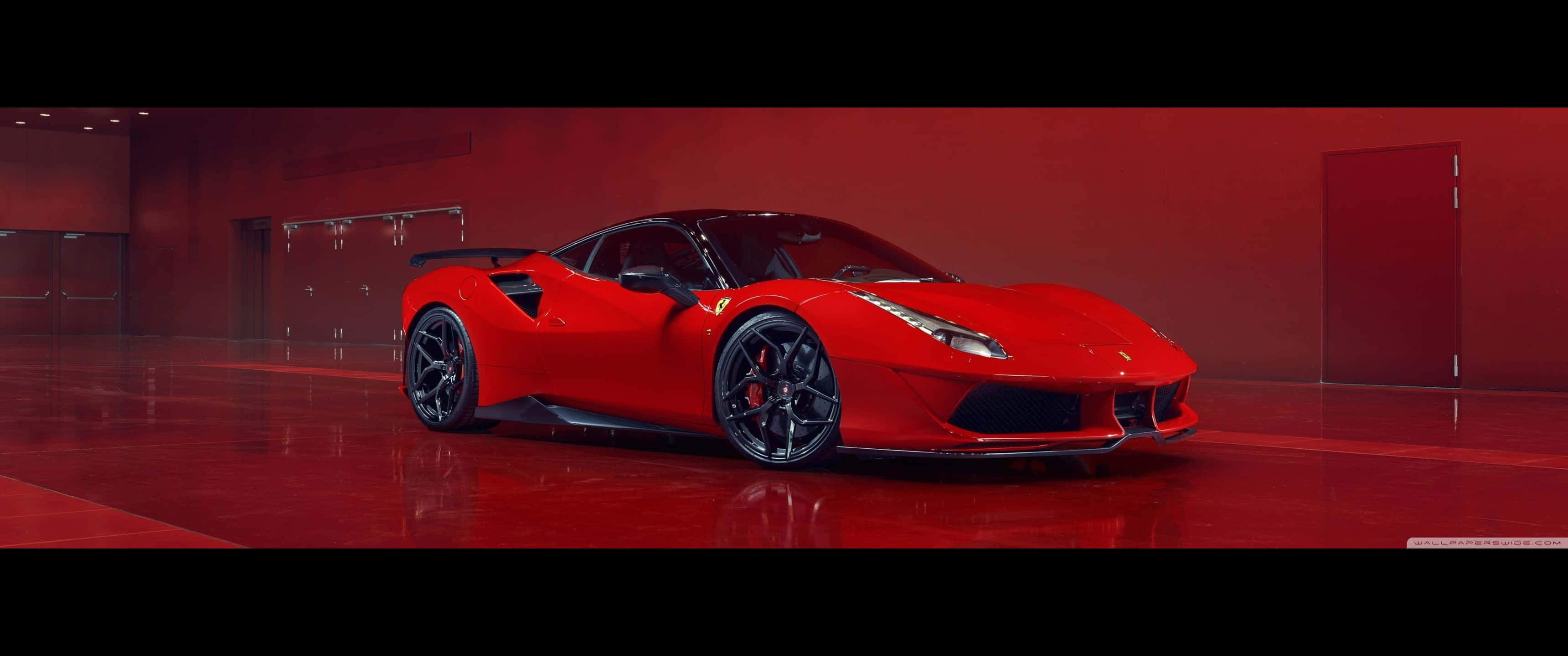 3440x1440p Фон Ferrari Красная Комната Обои