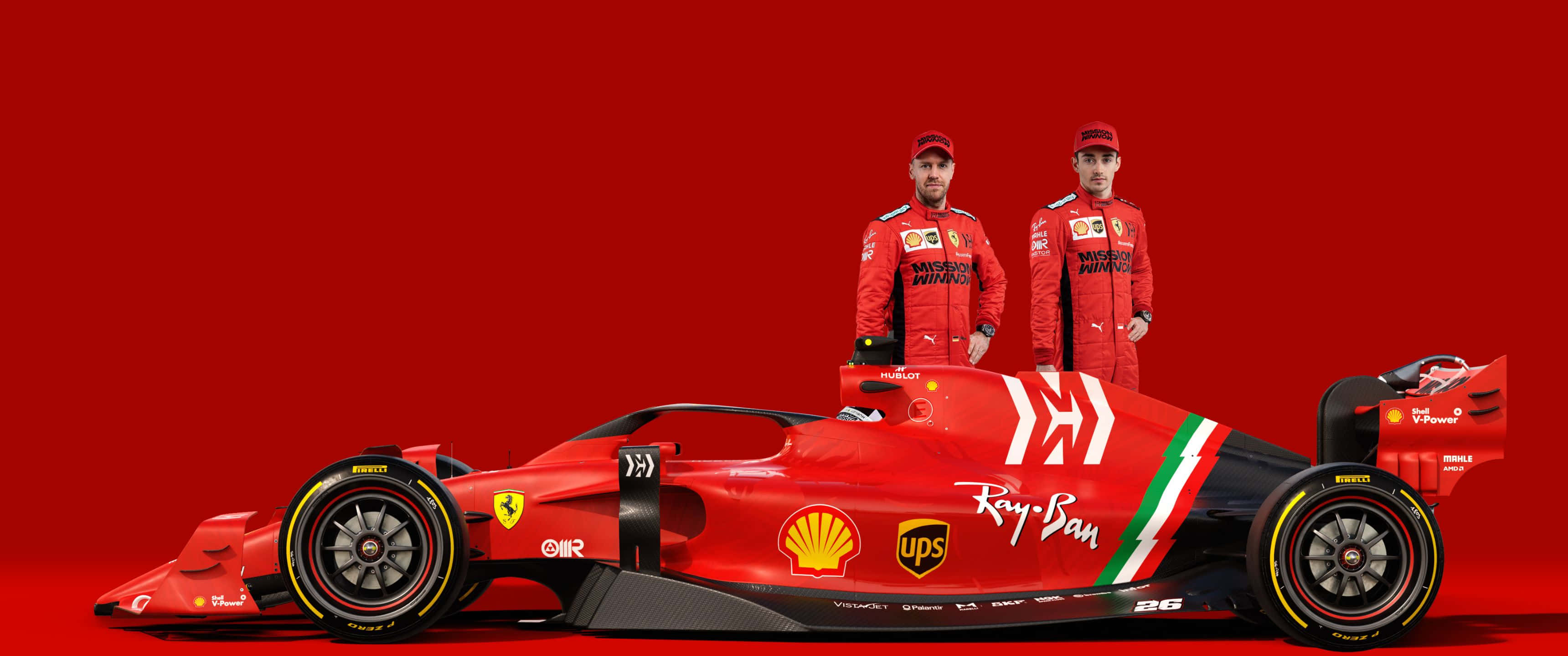 3440x1440p Обои Ferrari Пилоты Скудерии Обои