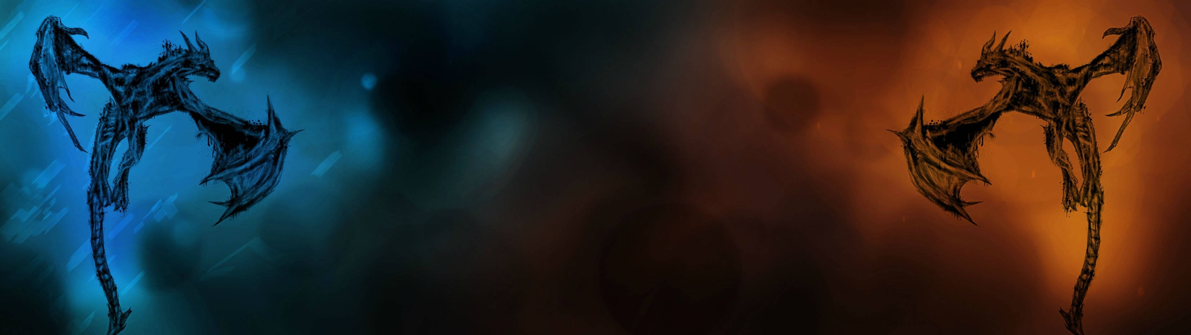 3840x1080 HD Двойной монитор Драконы Обои
