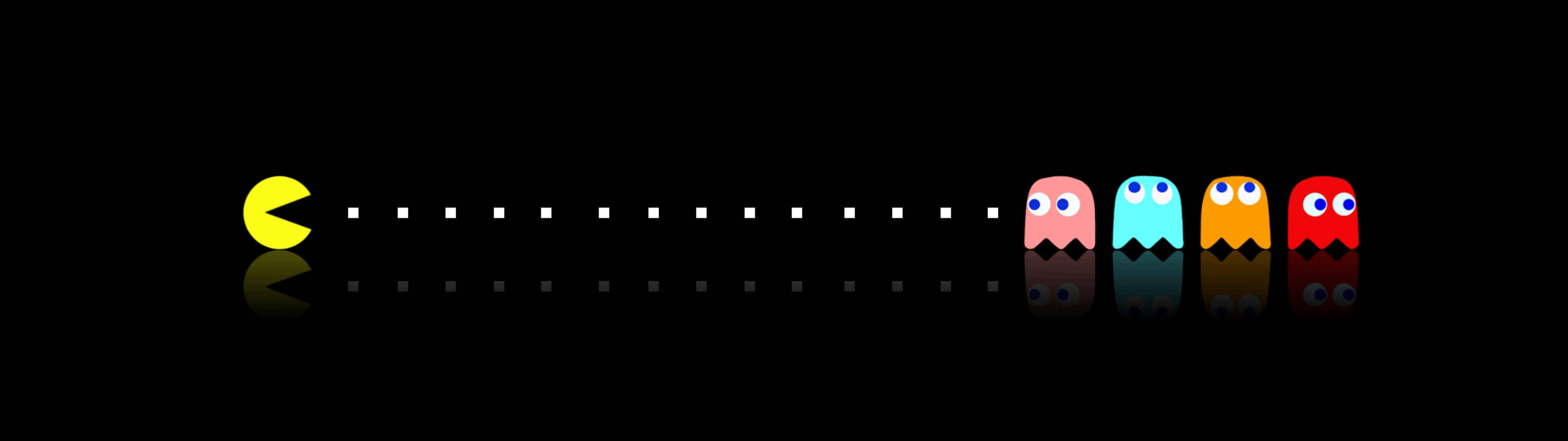3840x1080 HD Двойной монитор Pacman Обои