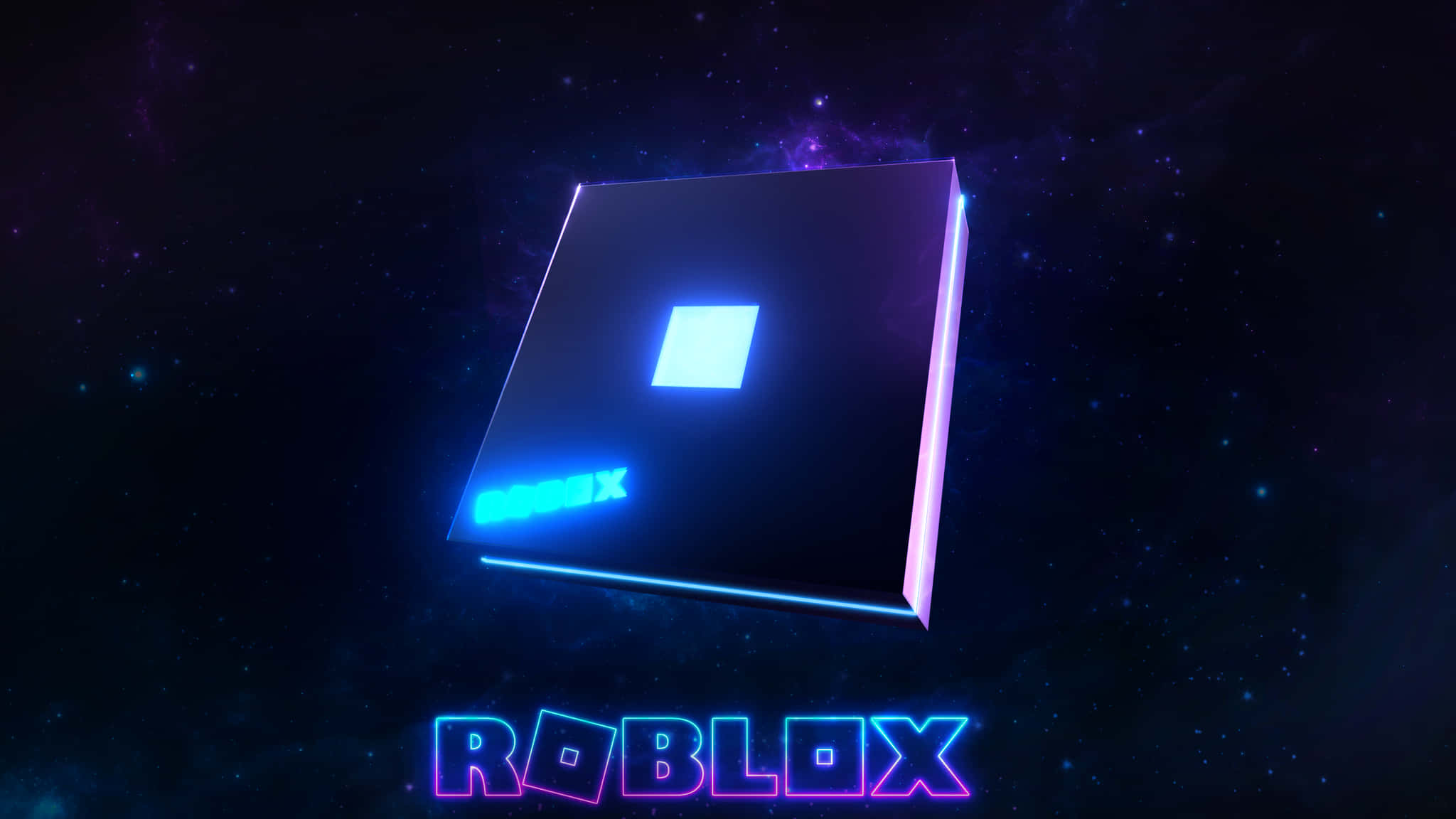 3D Roblox синий и фиолетовый Обои