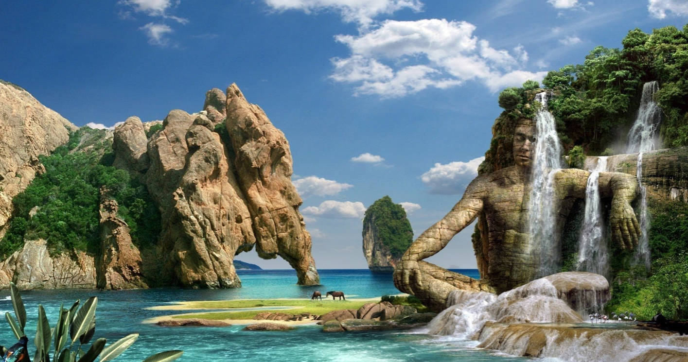 Слон и Будда 3D Природа Обои