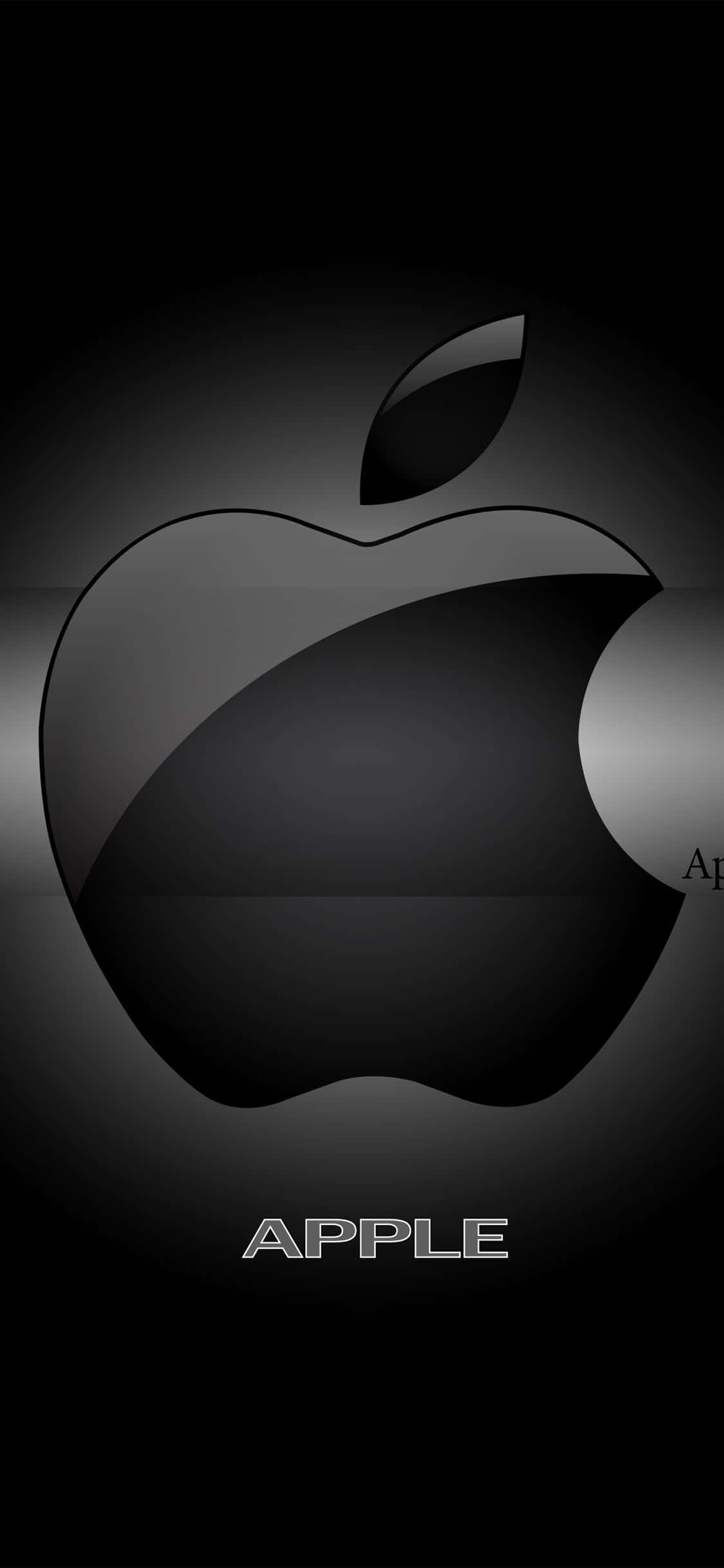 3D Пиксель 3 Черный фон с логотипом Apple Обои