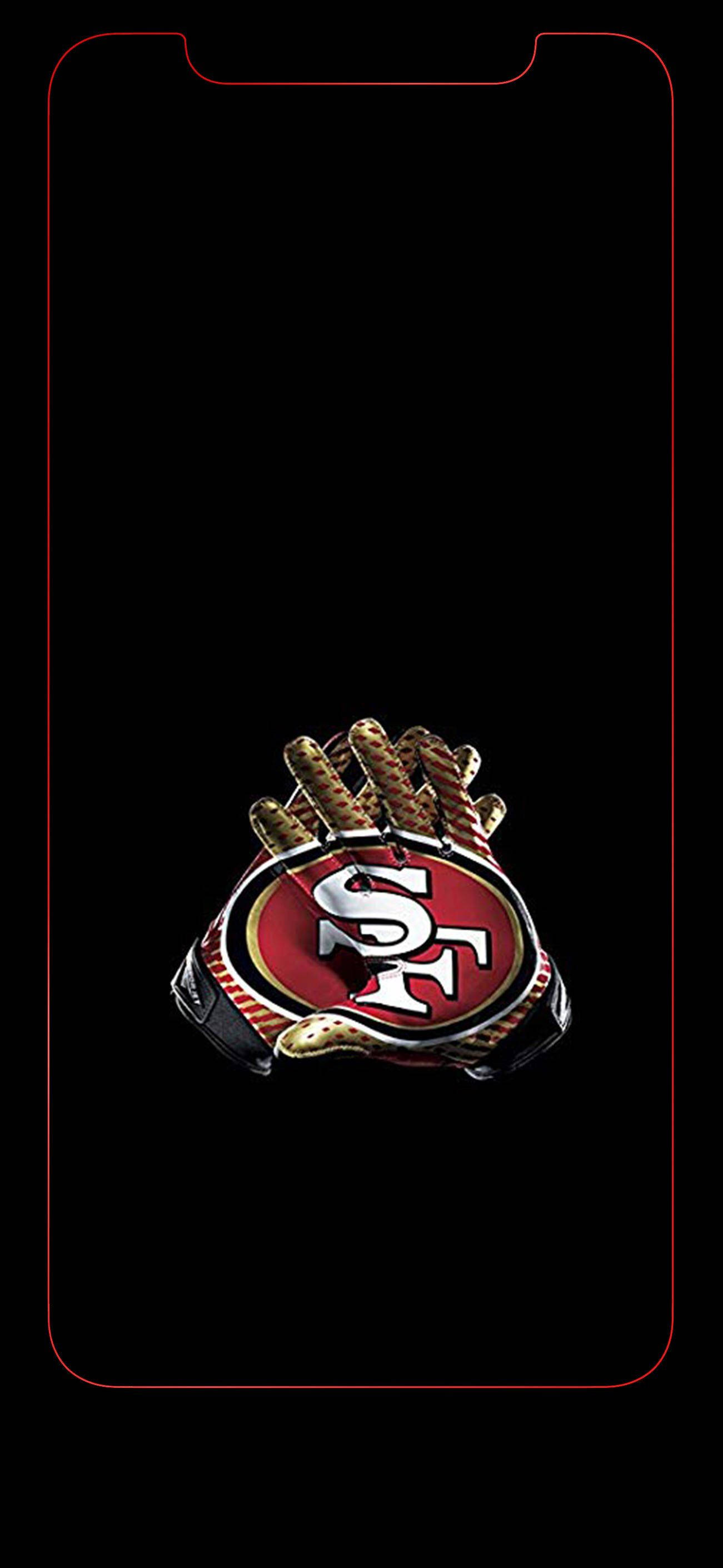 Перчатки с логотипом 49ers SF в чёрном цвете Обои