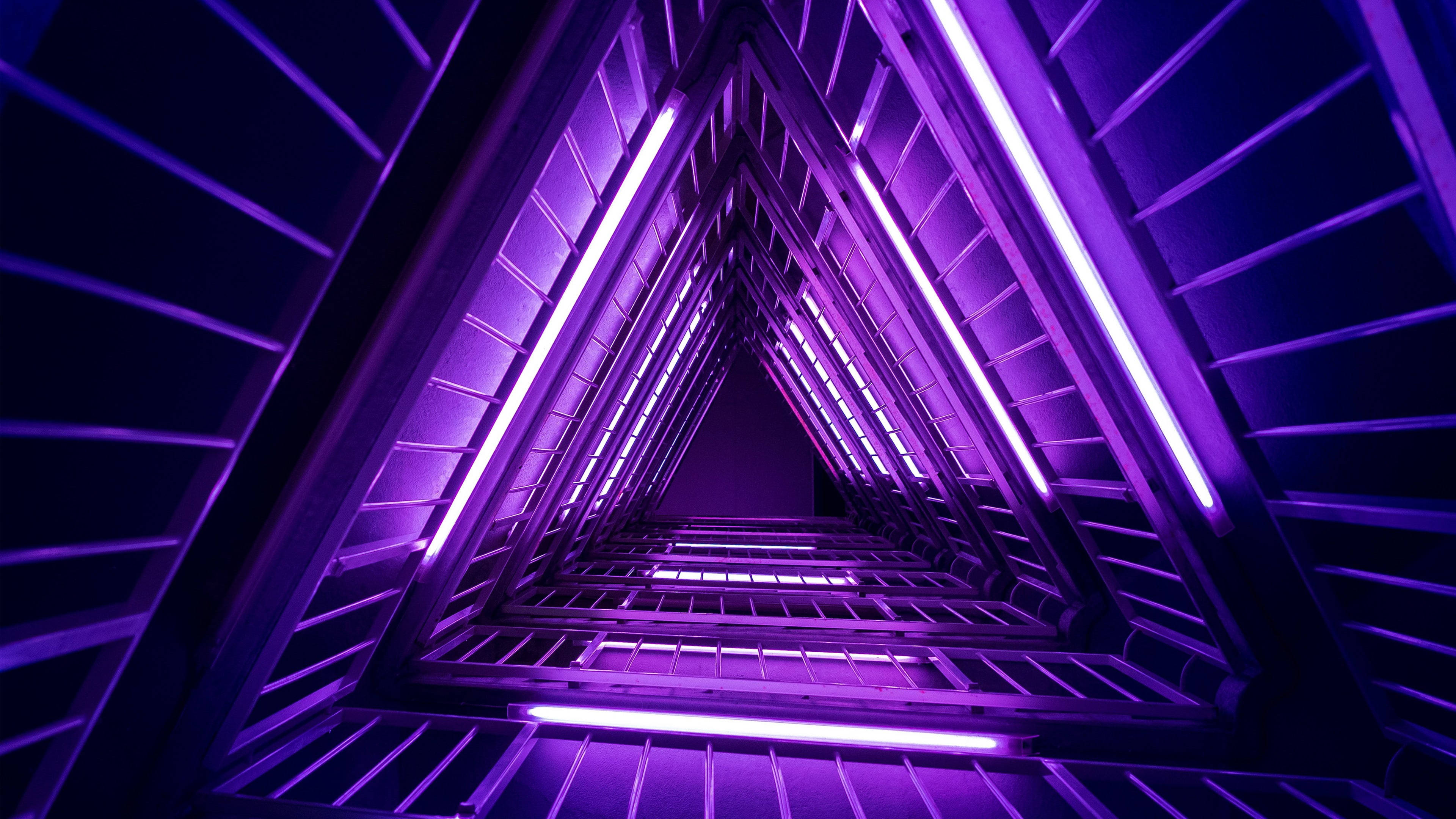 4K Архитектурный треугольный туннель Обои