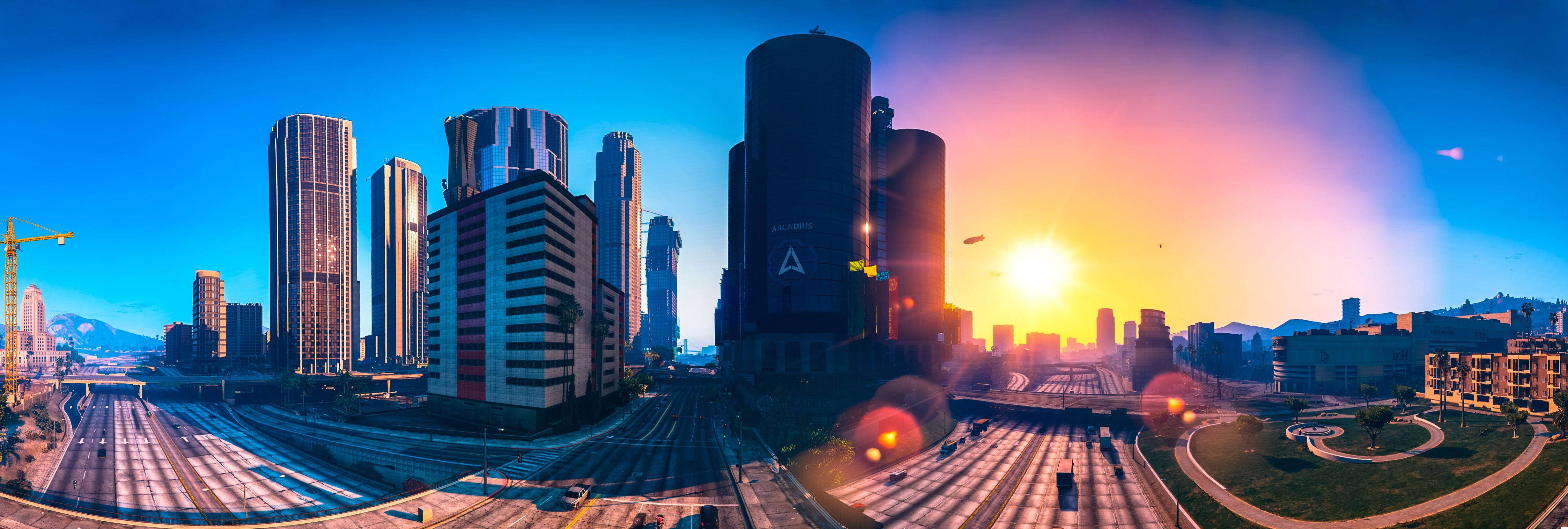 4K GTA 5 Лос-Сантос Здания Обои