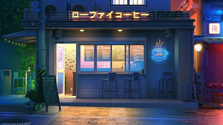Кафе 4K Lo Fi Обои