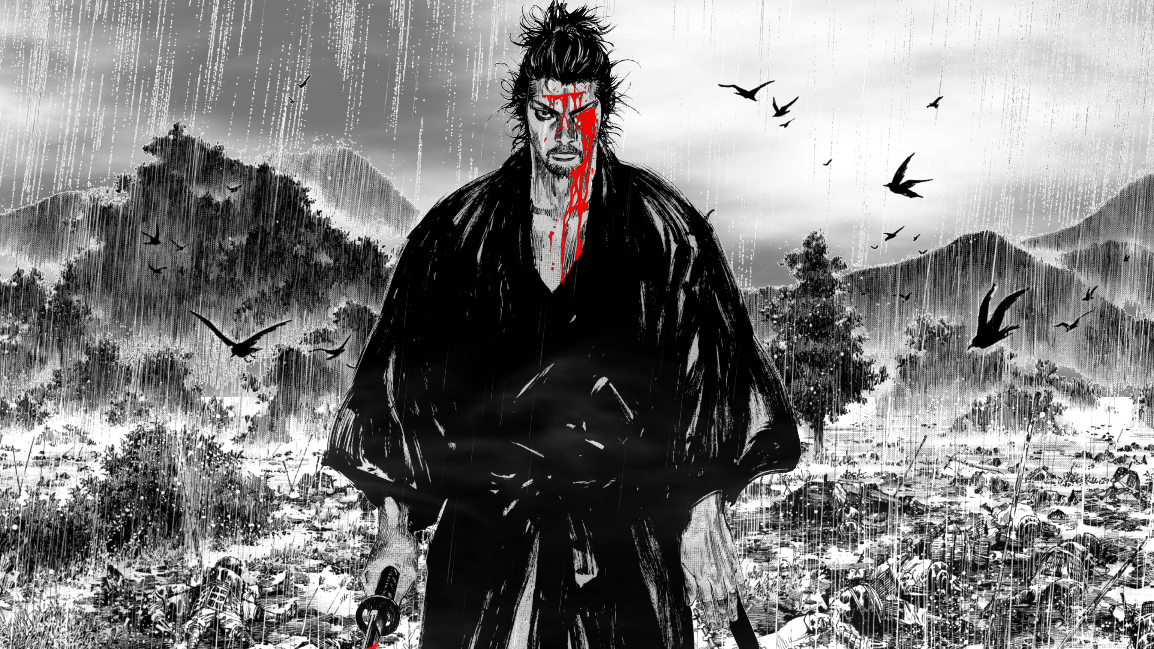 4K Manga Вагабонд Обои