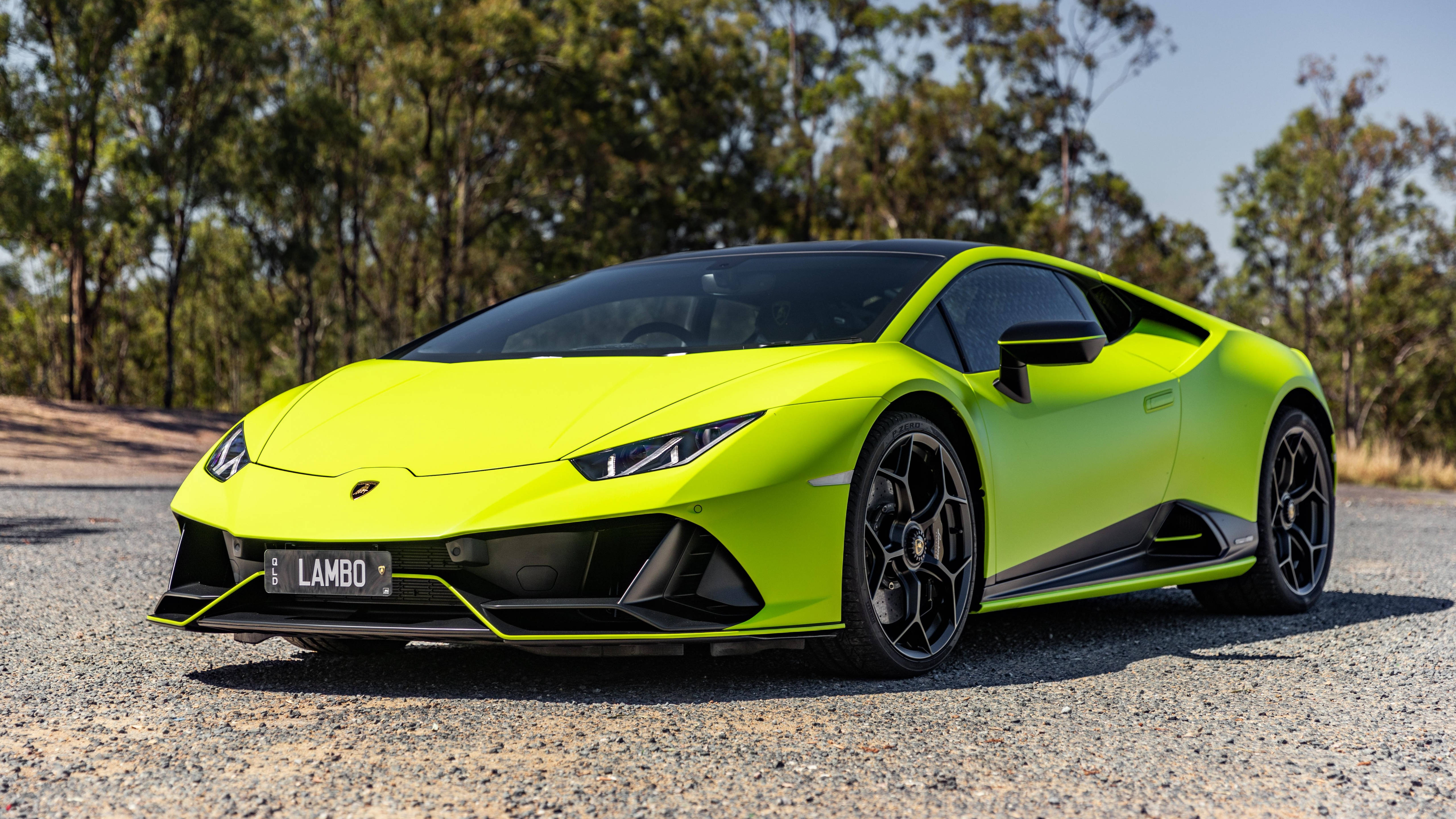 4K Ноутбук Автомобиль Verde Shock Lamborghini Обои
