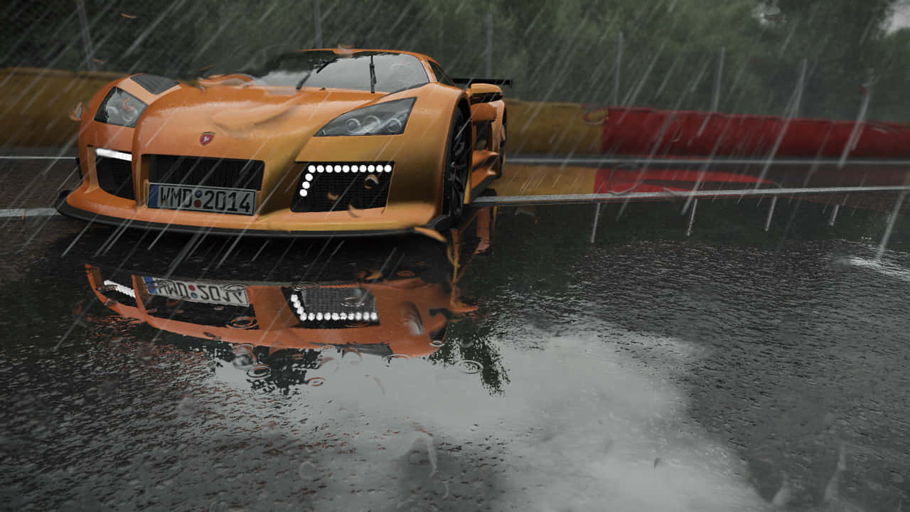 Оранжевый автомобиль 720p фон Project Cars Обои