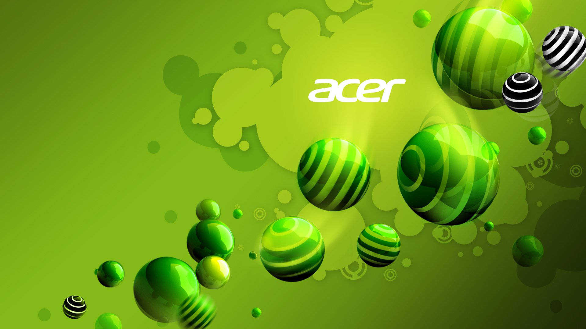 Яркий зеленый логотип Acer с белыми элементами Обои
