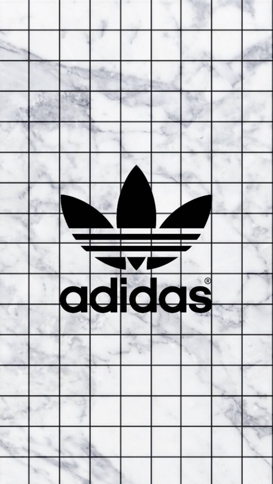 Белый эстетичный логотип Adidas на мраморе в стиле Tumblr Обои