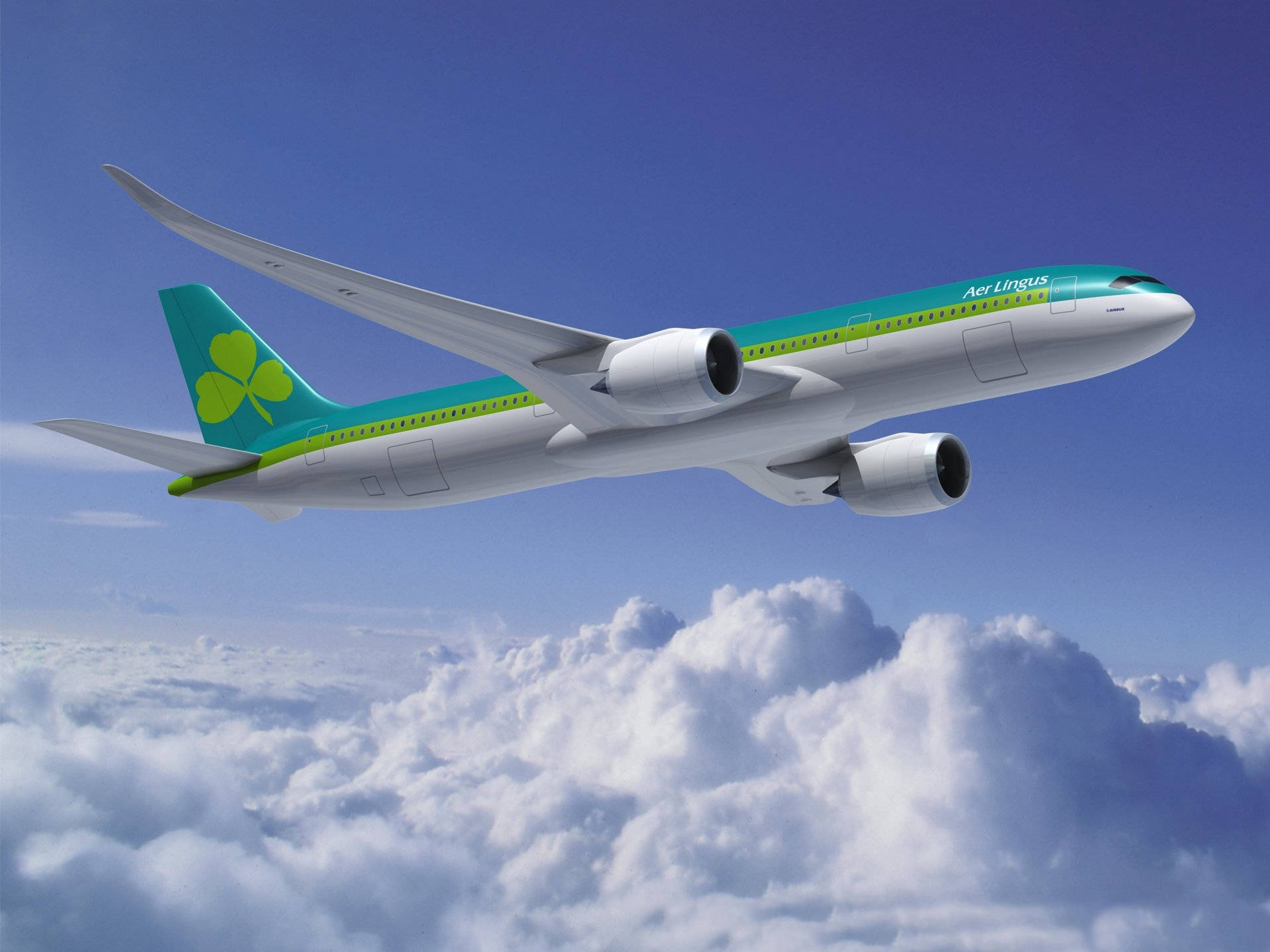 Самолет Aer Lingus в полете Обои