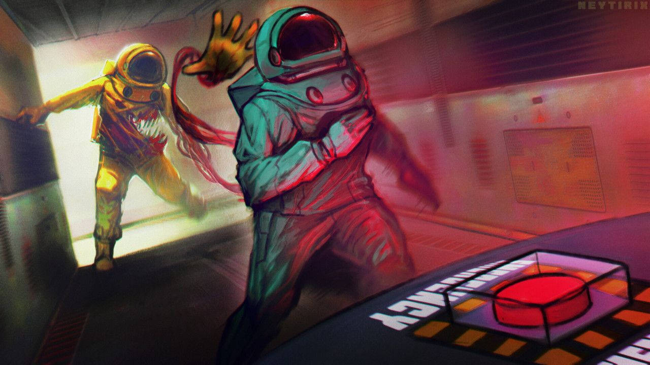Эстетичный рисунок Among US Обои