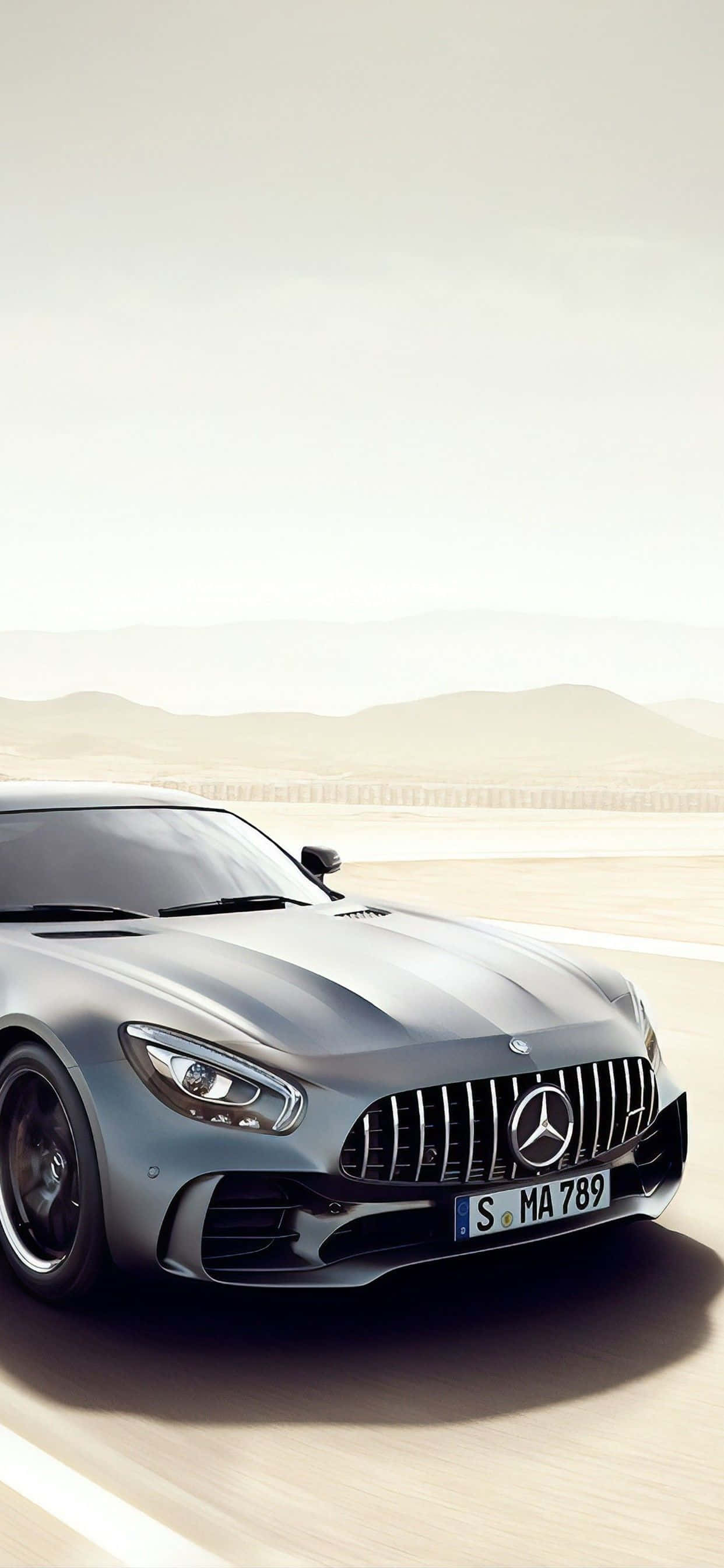 Android Серый Amg Gt-r Силуэт горы фон Обои