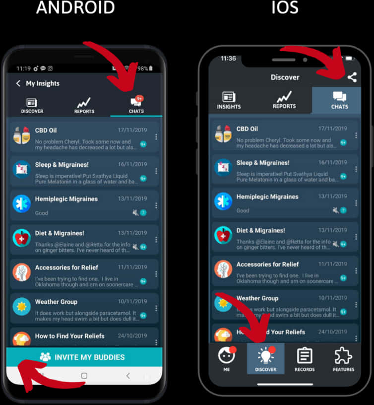 Сравнение интерфейсов приложений Android и iOS Обои