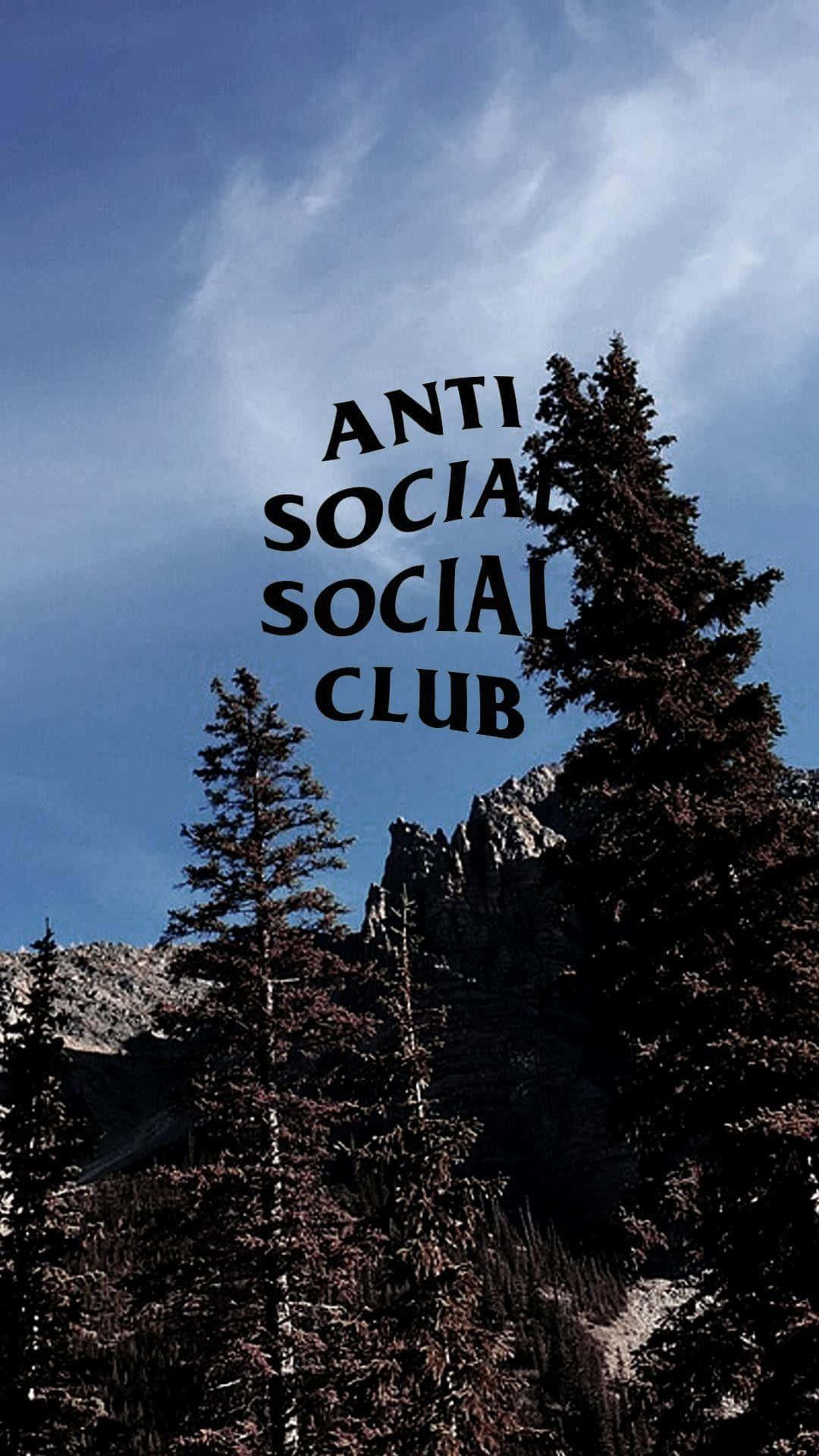 Лес и логотип Anti Social Club для iPhone Обои