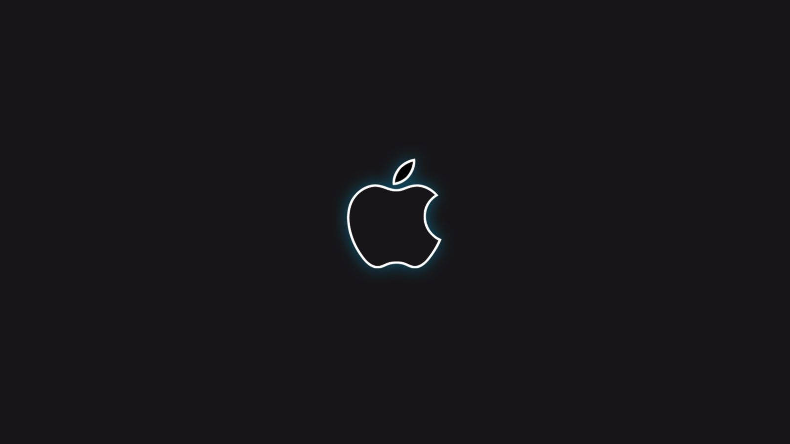 Логотип Apple черный фон Обои