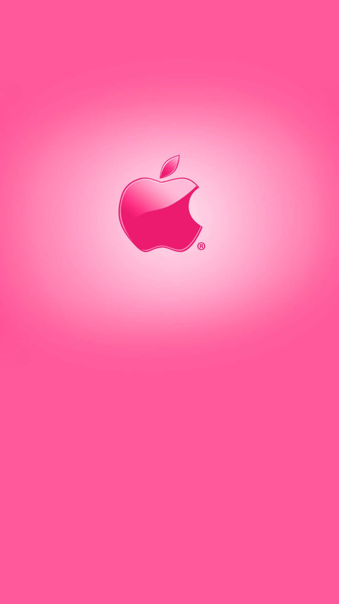 Глянцевый розовый логотип Apple HD iPhone Обои