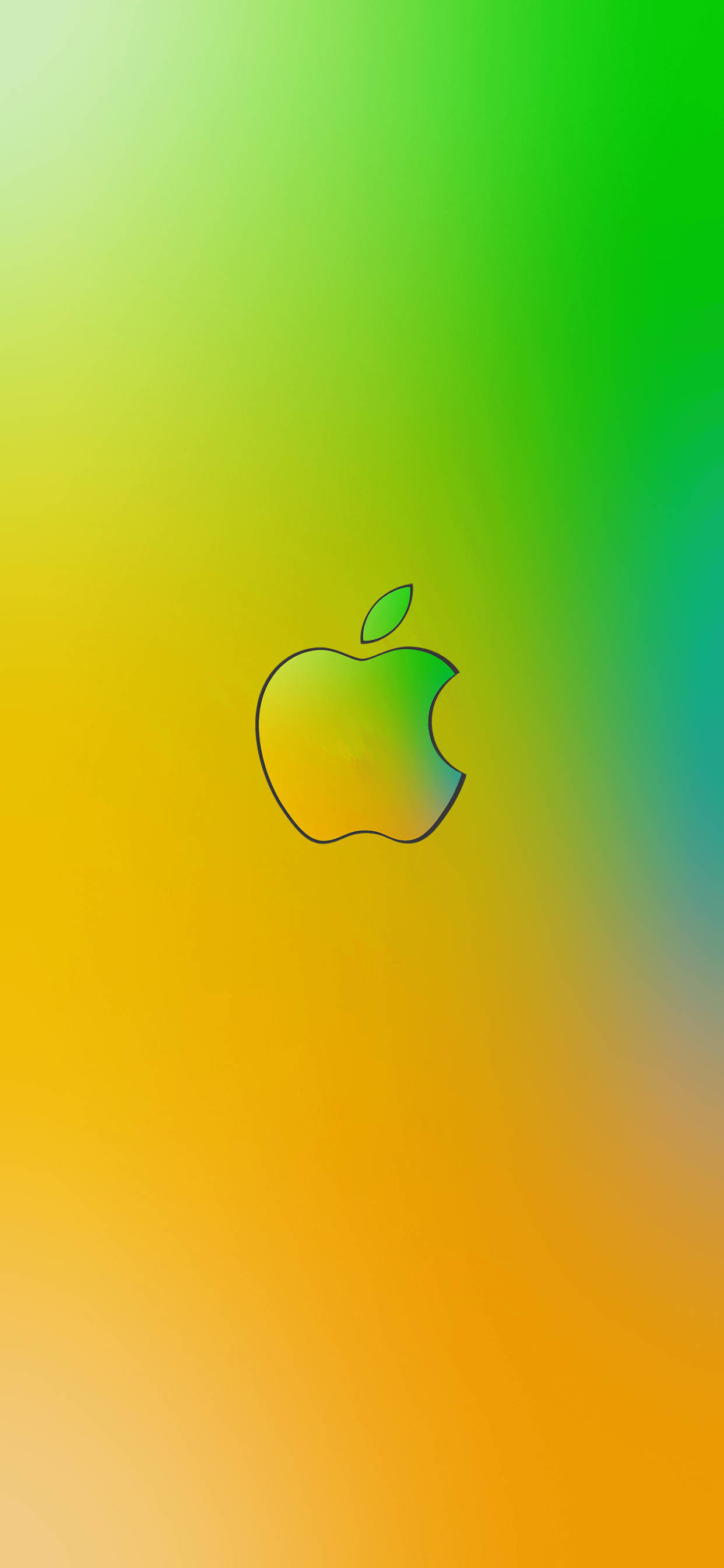 Зеленовато-желтый логотип Apple iPhone Обои
