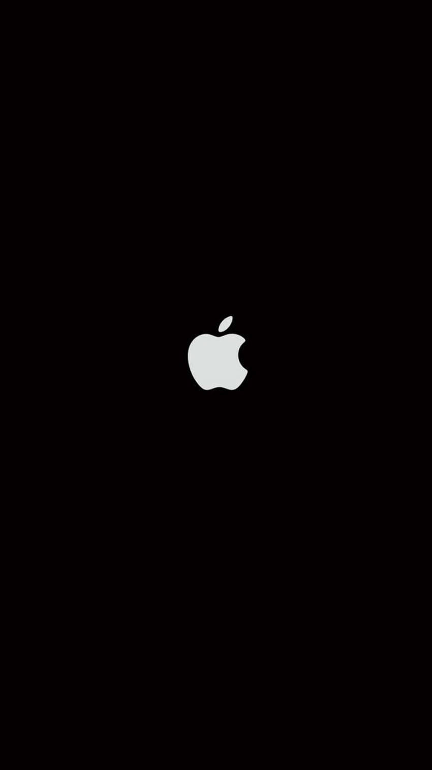 Черный фон с логотипом Apple для iPhone Обои