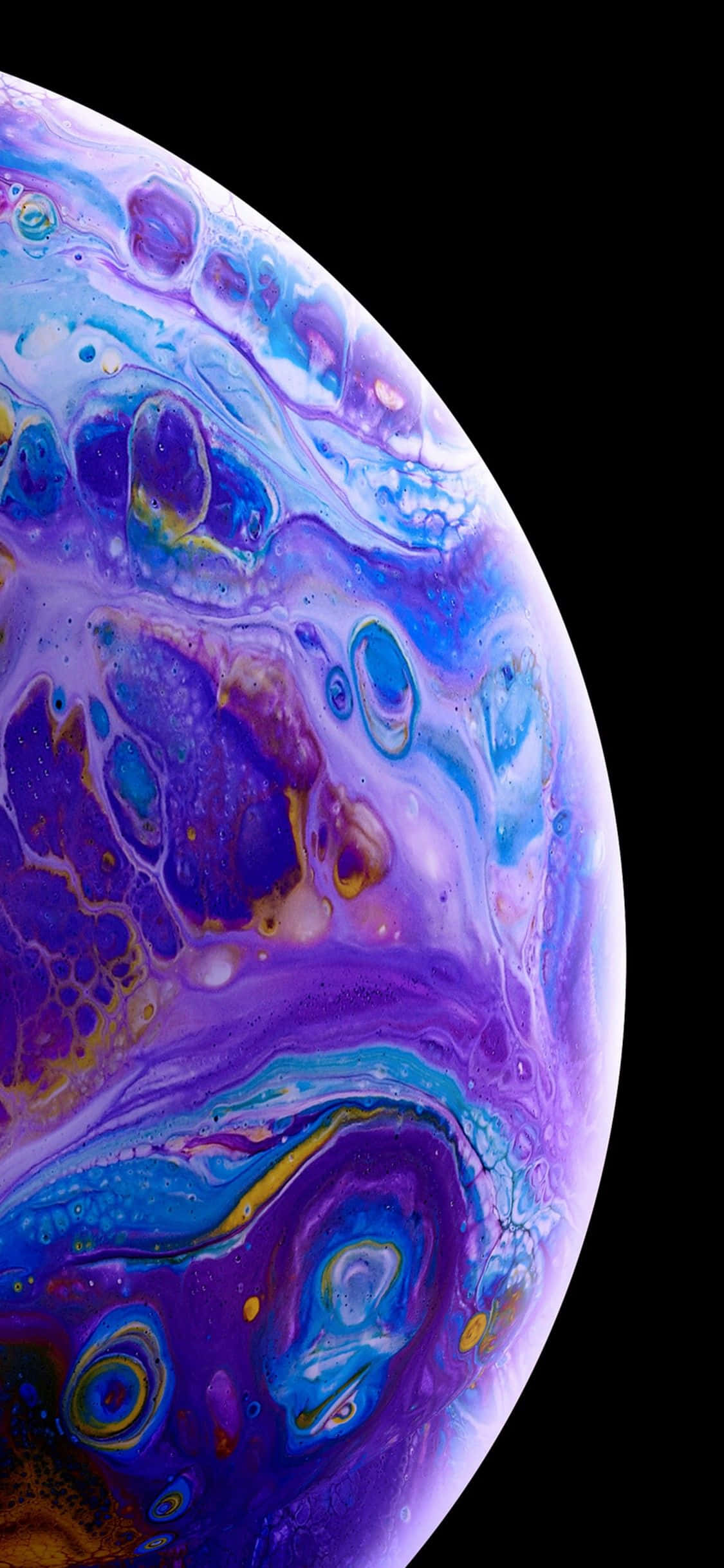 Apple iPhone XS Фиолетовый синий пузырь жидкости Обои