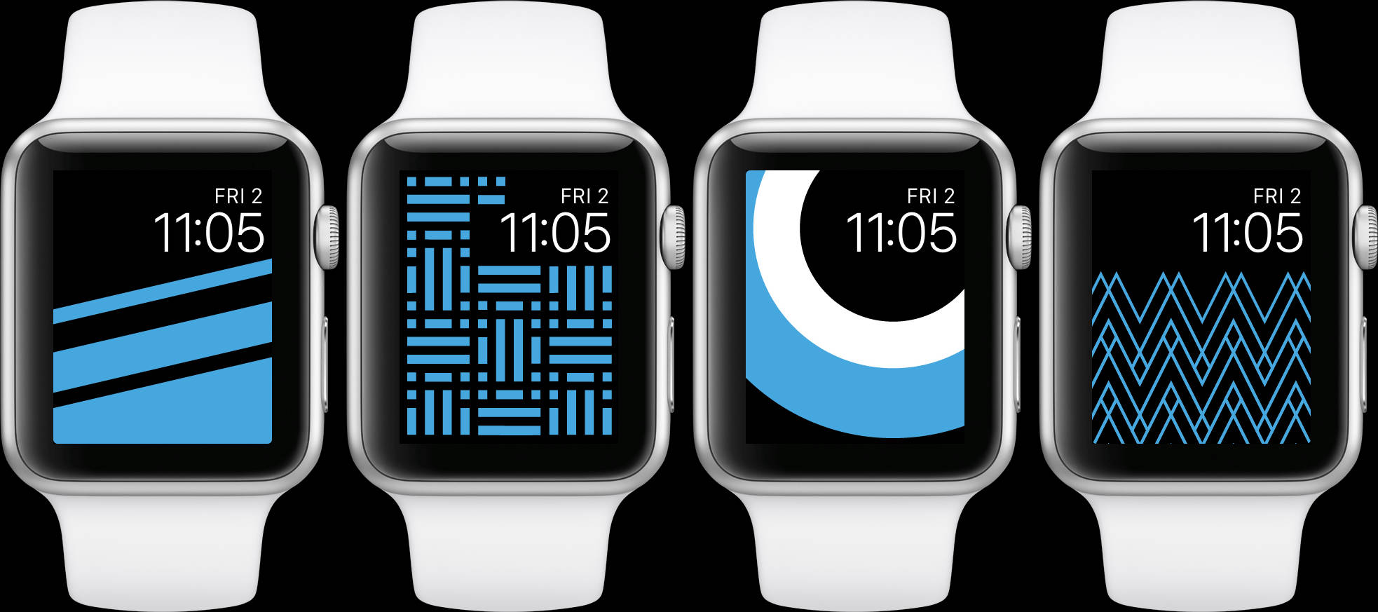 Интерфейсы Apple Watch в синей теме Обои