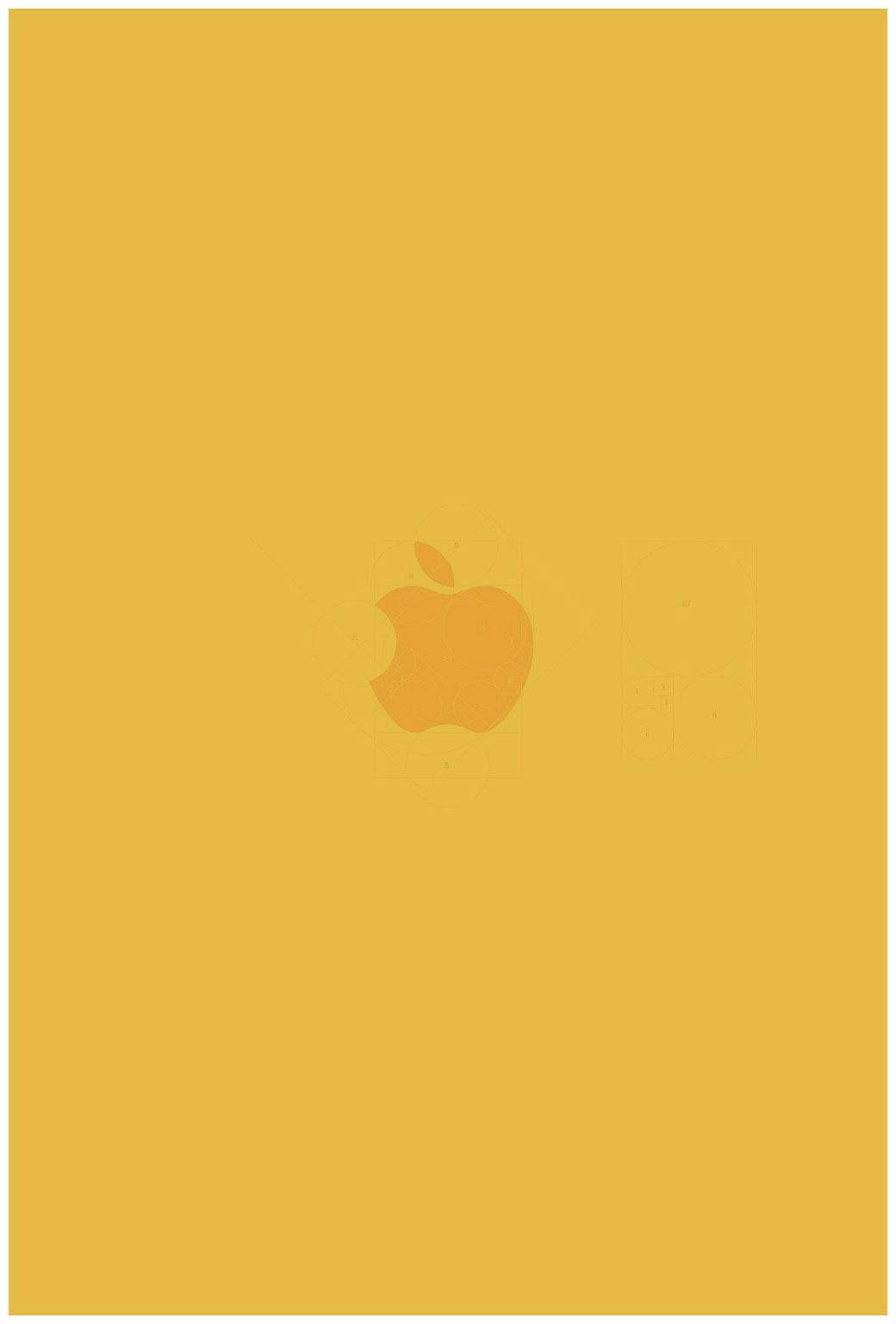 Милое пастельно-желтое эстетичное изображение с логотипом Apple Обои