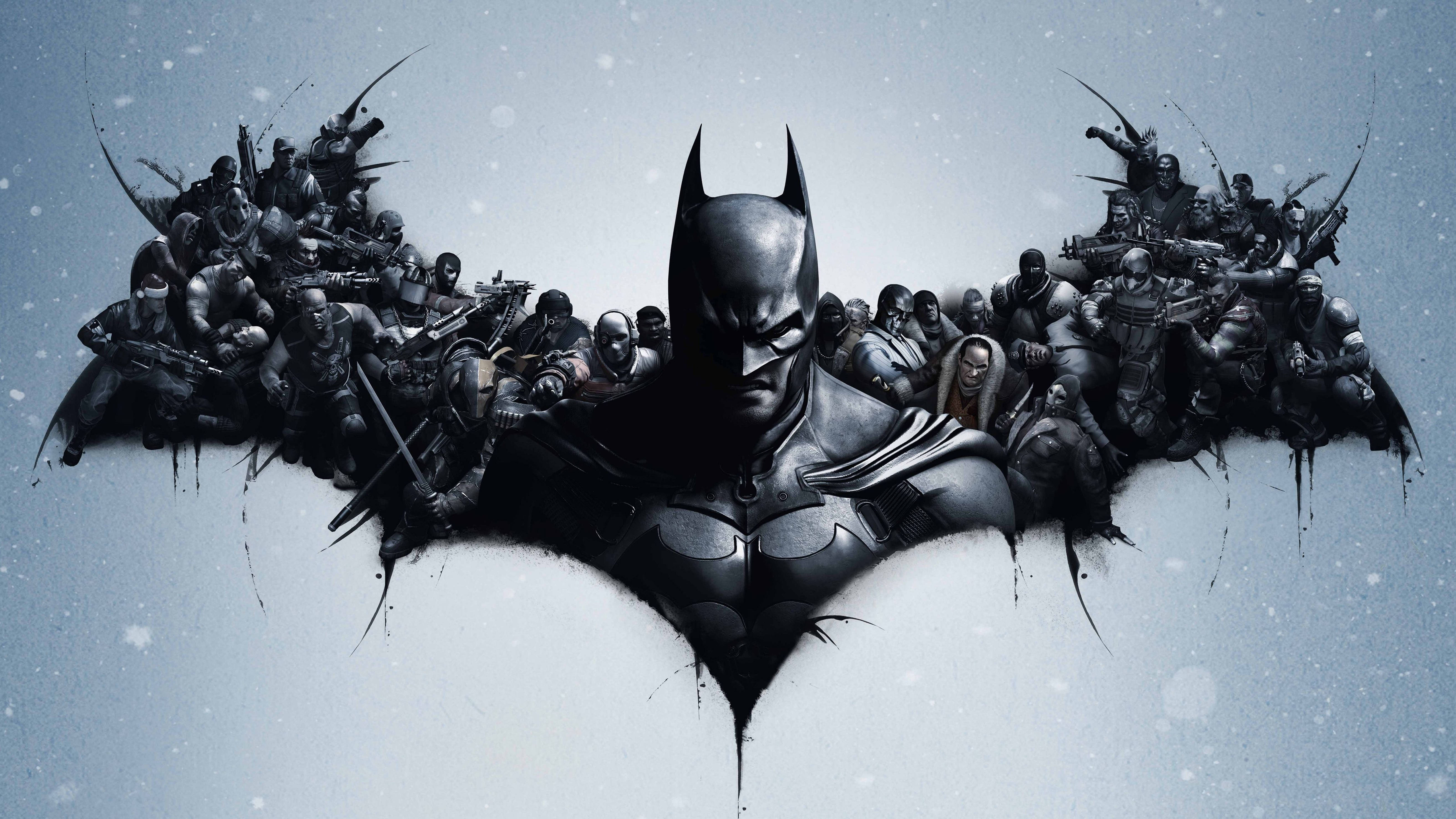 Бэтмен Арт-логотип Arkham City 4K Обои