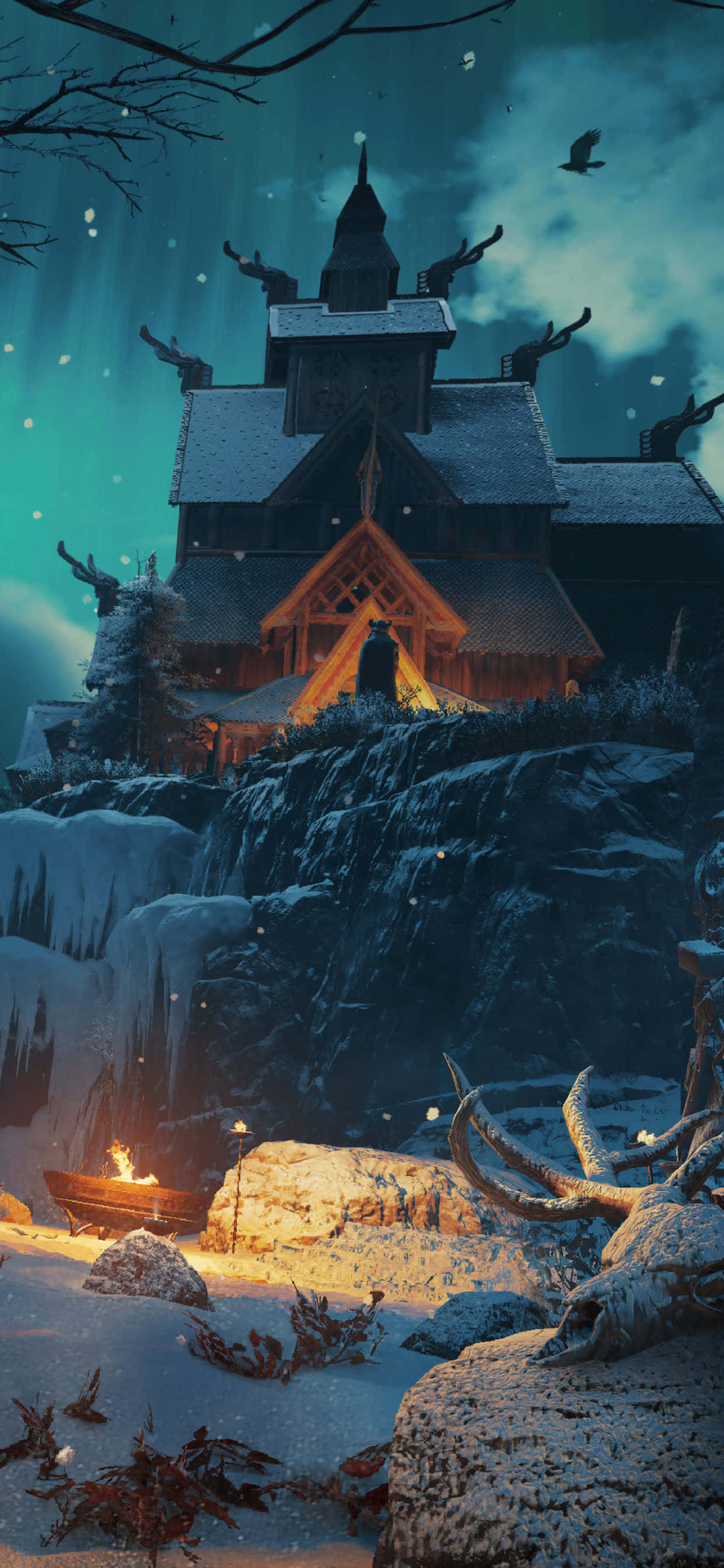 Великолепное Представление Assassin's Creed Valhalla на iPhone XS Max Обои