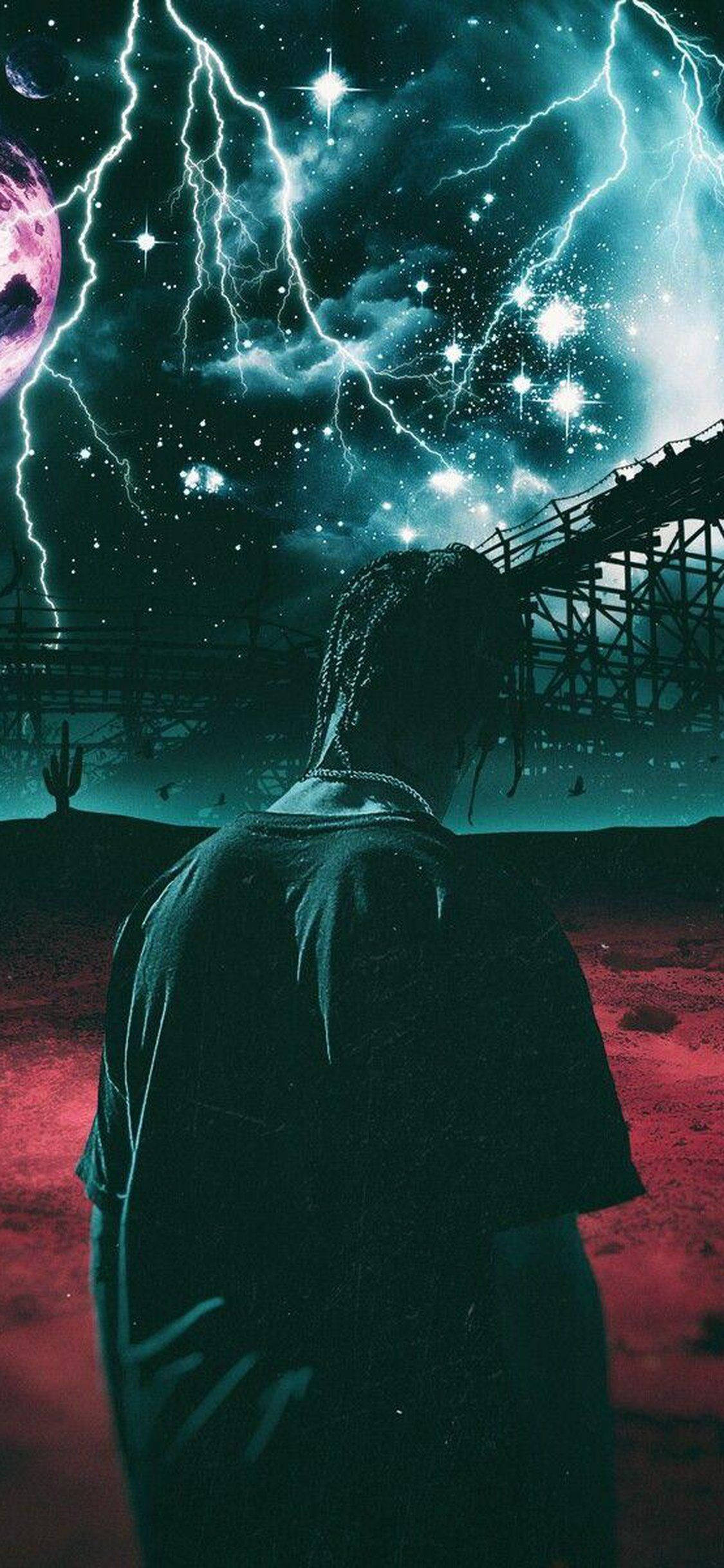 Отправьтесь в волшебное путешествие по Astroworld вместе с Трэвисом Скоттом Обои