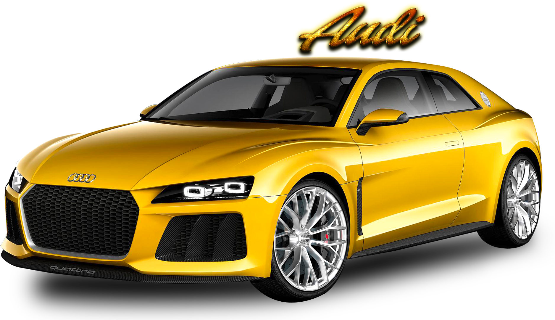 Желтый Audi Quattro спортивный автомобиль Обои