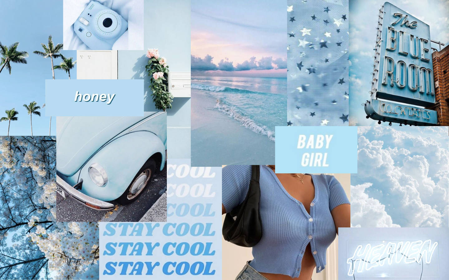 Ретро эстетика Baby Blue MacBook Pro Обои