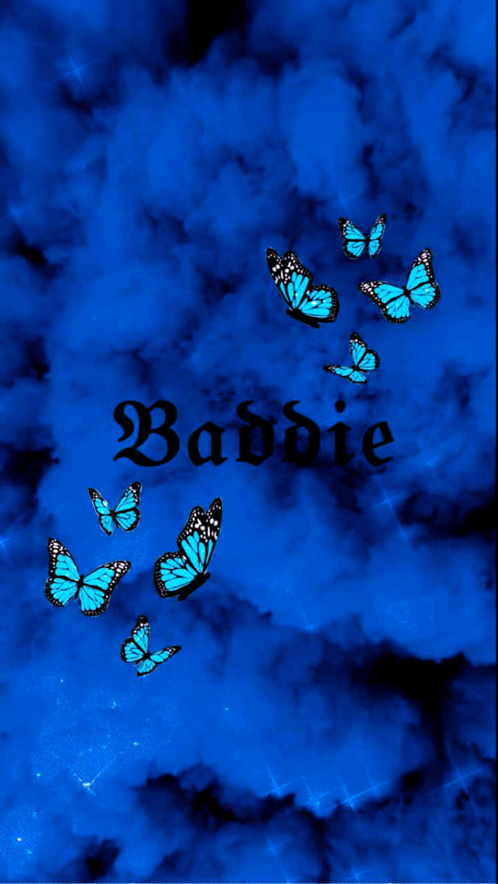 Бабочки и дымчато-голубая Baddie Обои