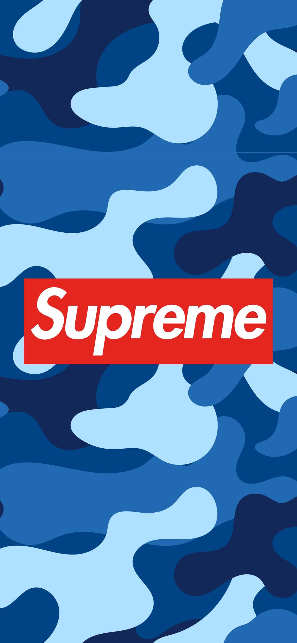 Крупный план стильного синего принта BAPE Camo. Обои