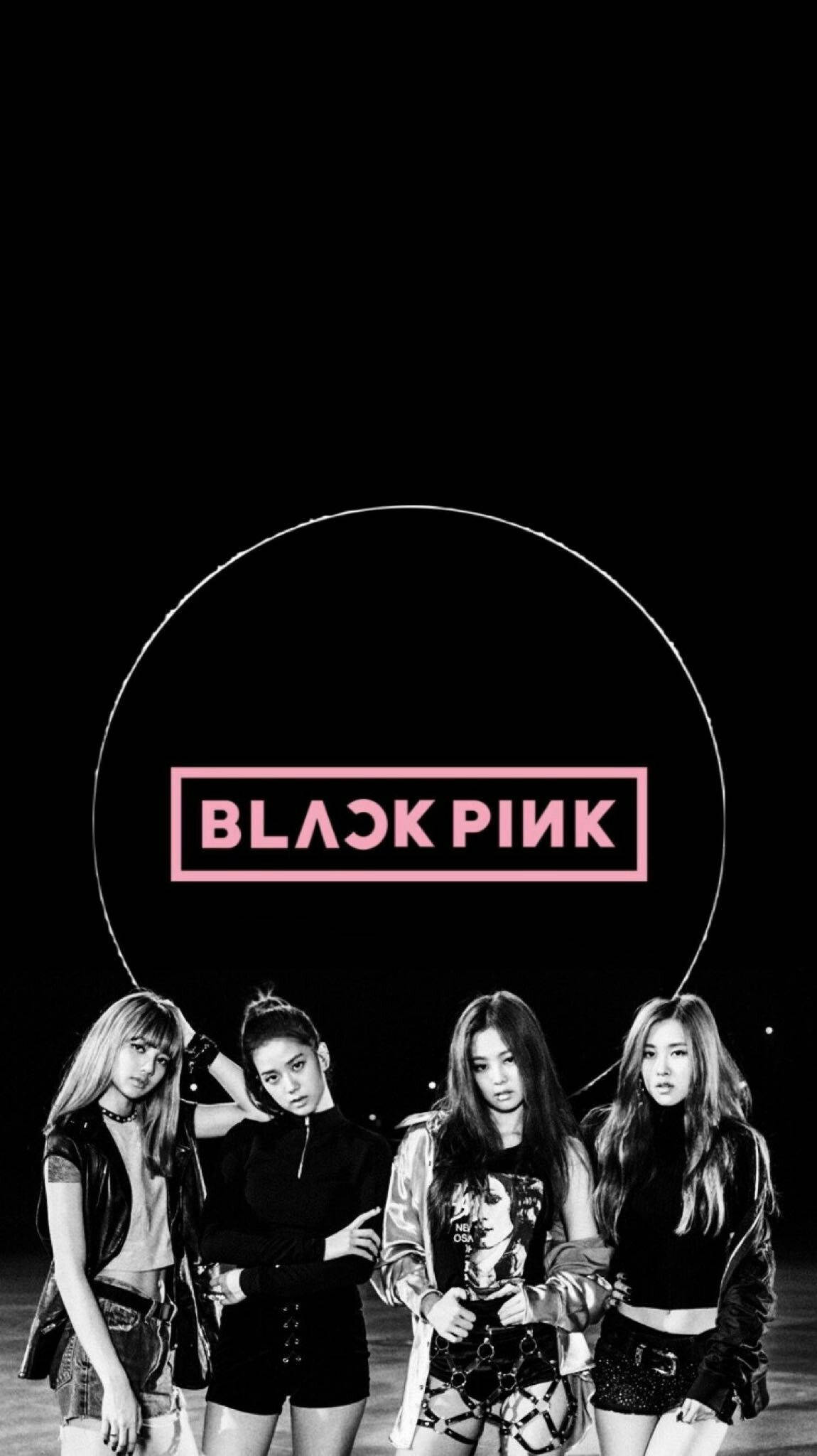 Участницы Blackpink и логотип в кольце Обои