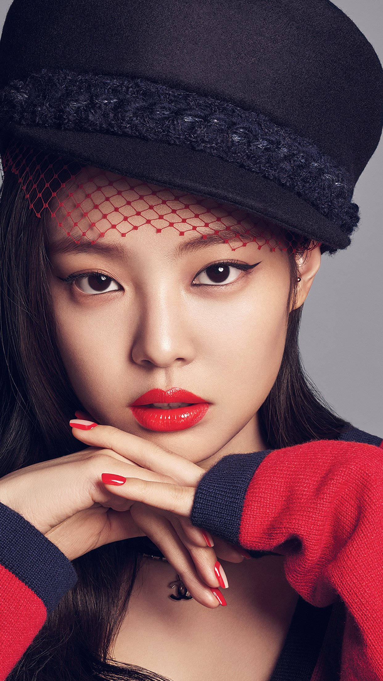 BlackPink Дженни в красной помаде Обои
