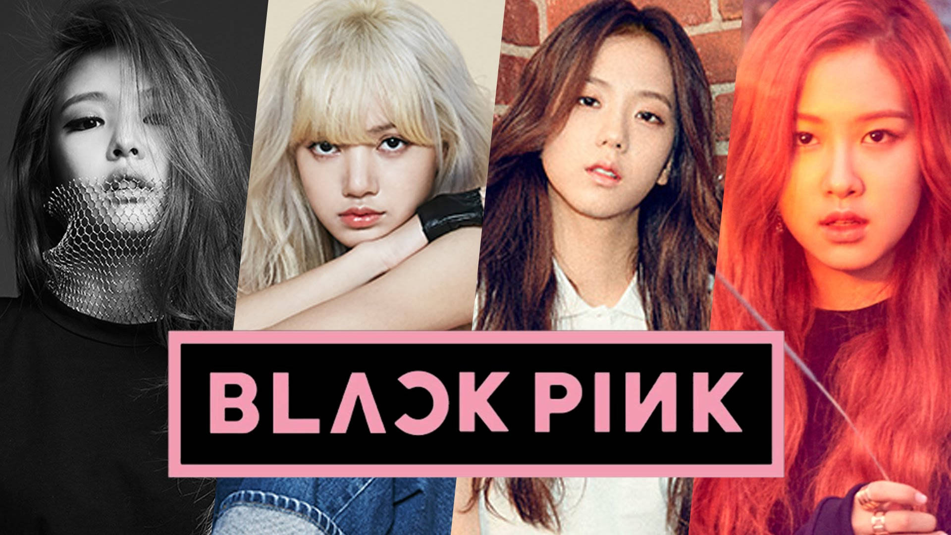 Баннеры участниц Blackpink с логотипом Обои